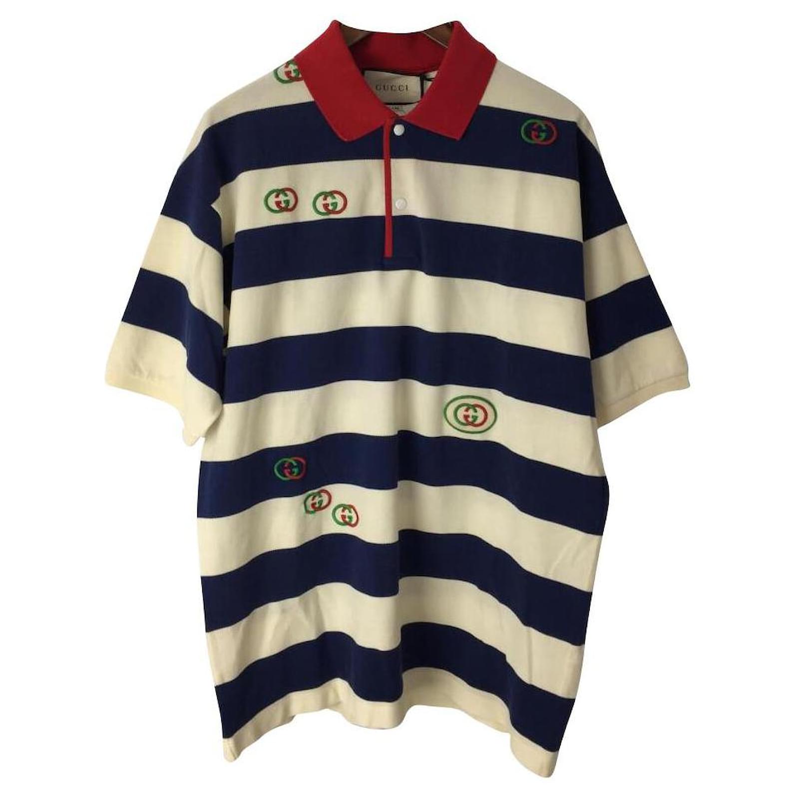 GUCCI Polo shirt / L / polyester / multicolor / border Multiple colors   - Joli Closet