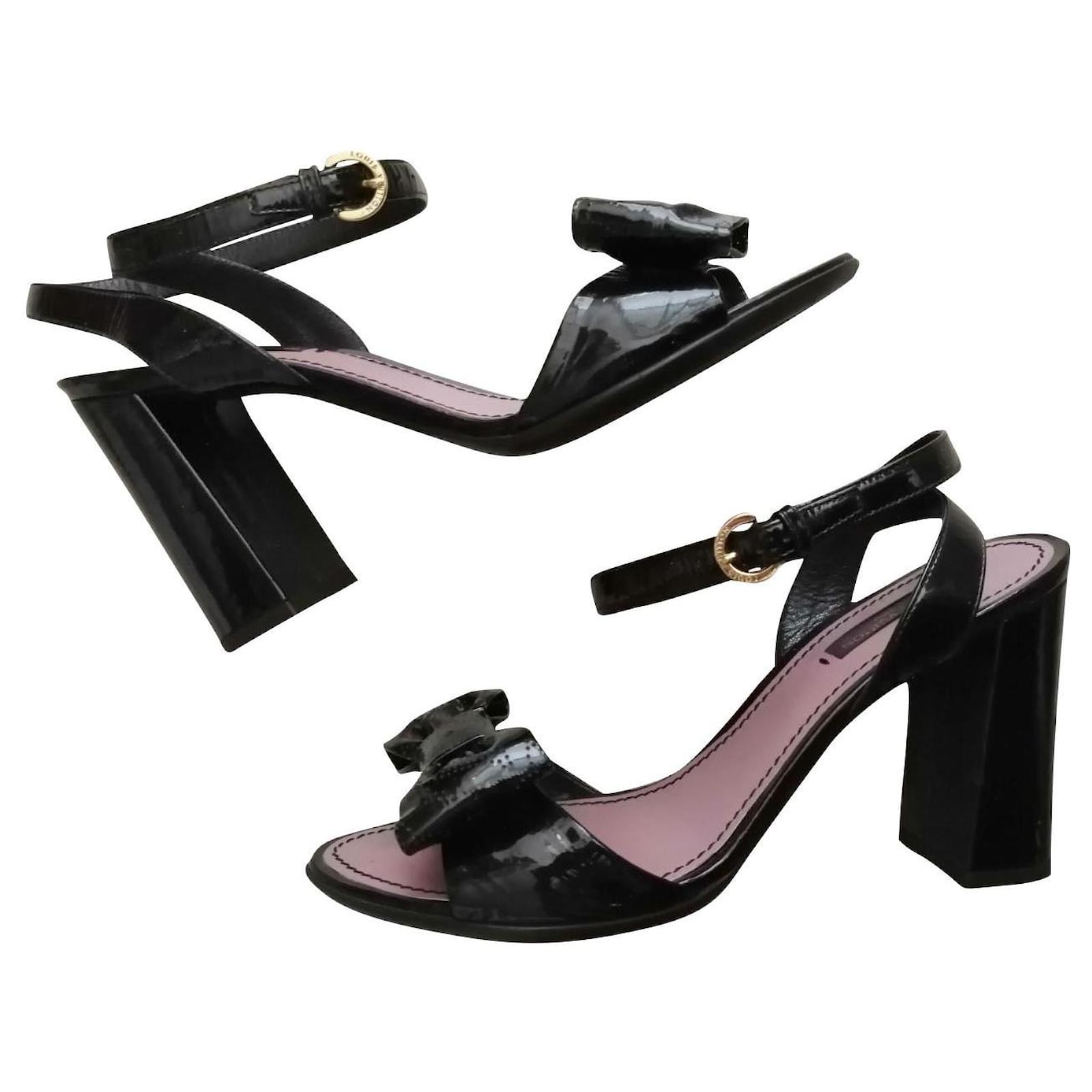 Sandalias Louis vuitton Negro talla 37 EU de en Lona - 22395555