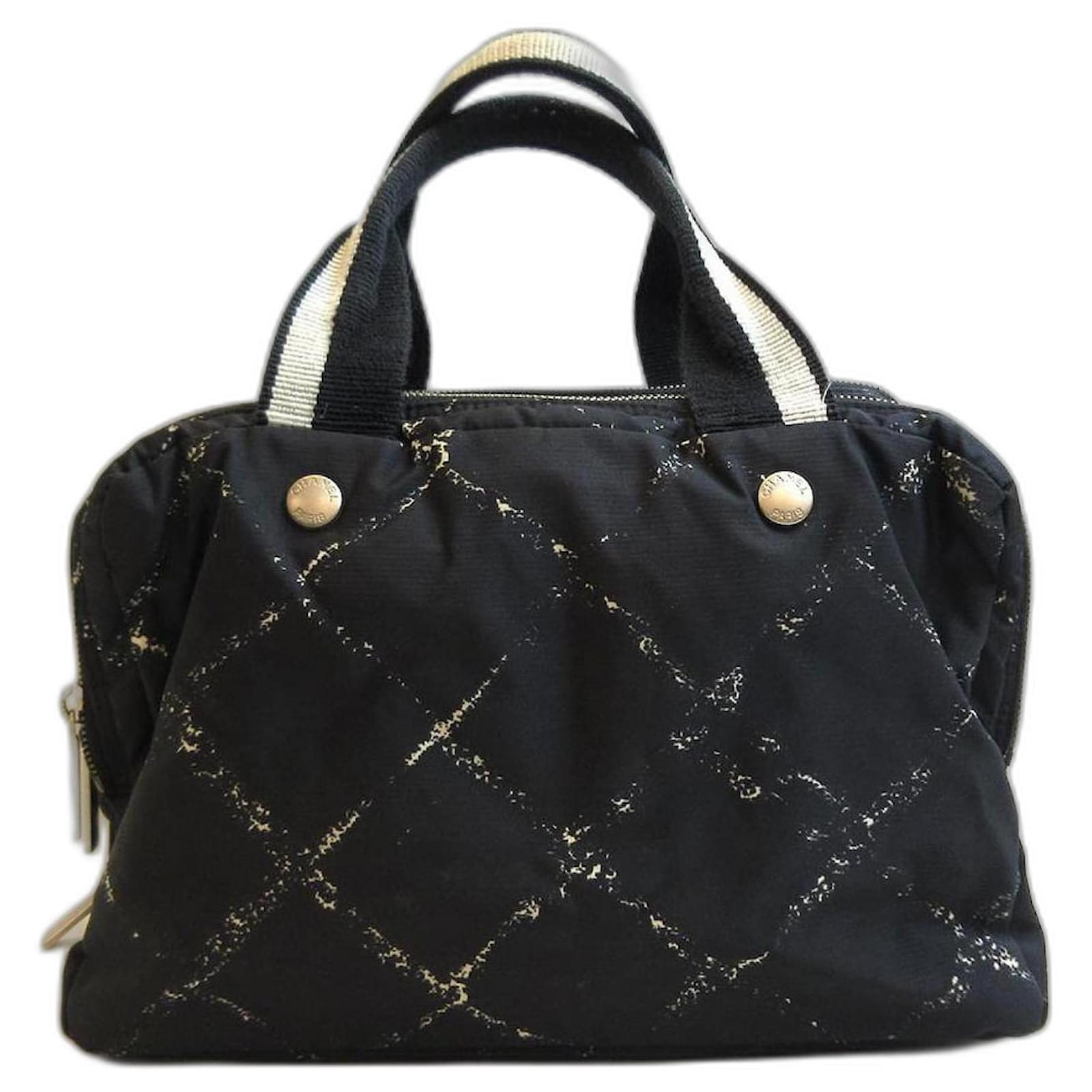 Vintage Chanel Travel Line Nylon Boston Bag Mini Shoulder Bag 