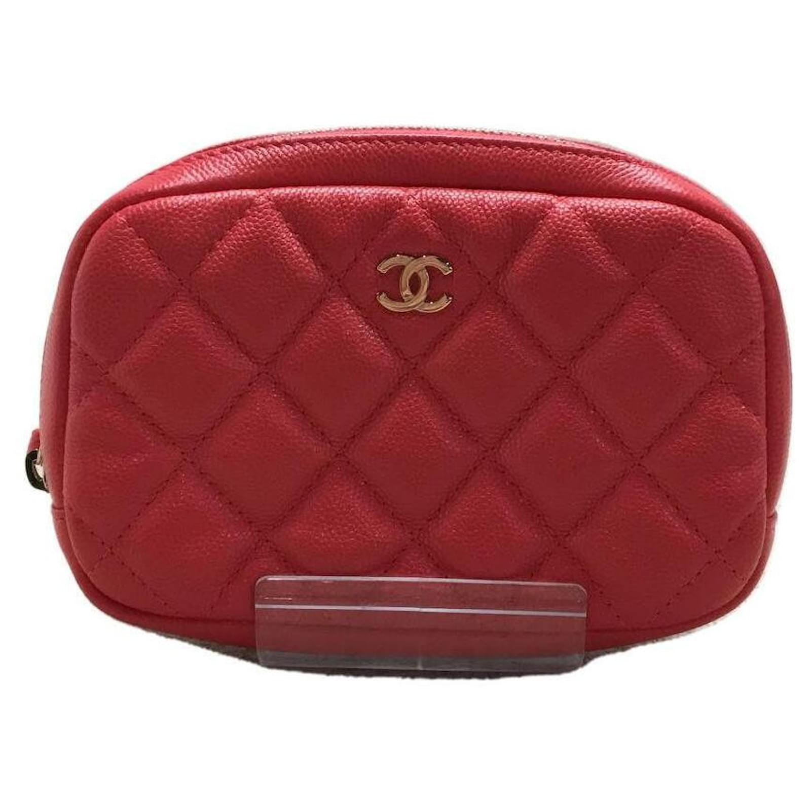 CHANEL / Classic Small Pouch / A80909 / Matrasse / Caviar Skin Red Leather   - Joli Closet