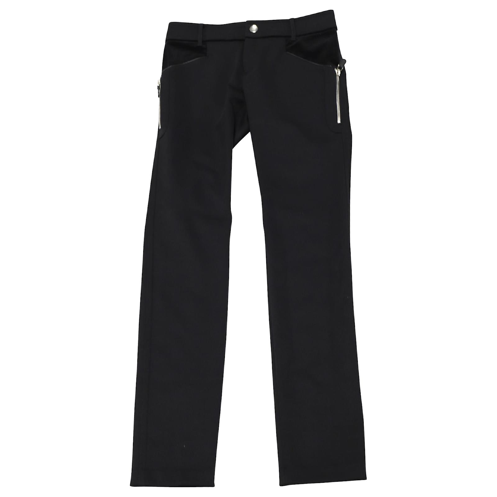 Gucci Black Pants with Silver Zip 