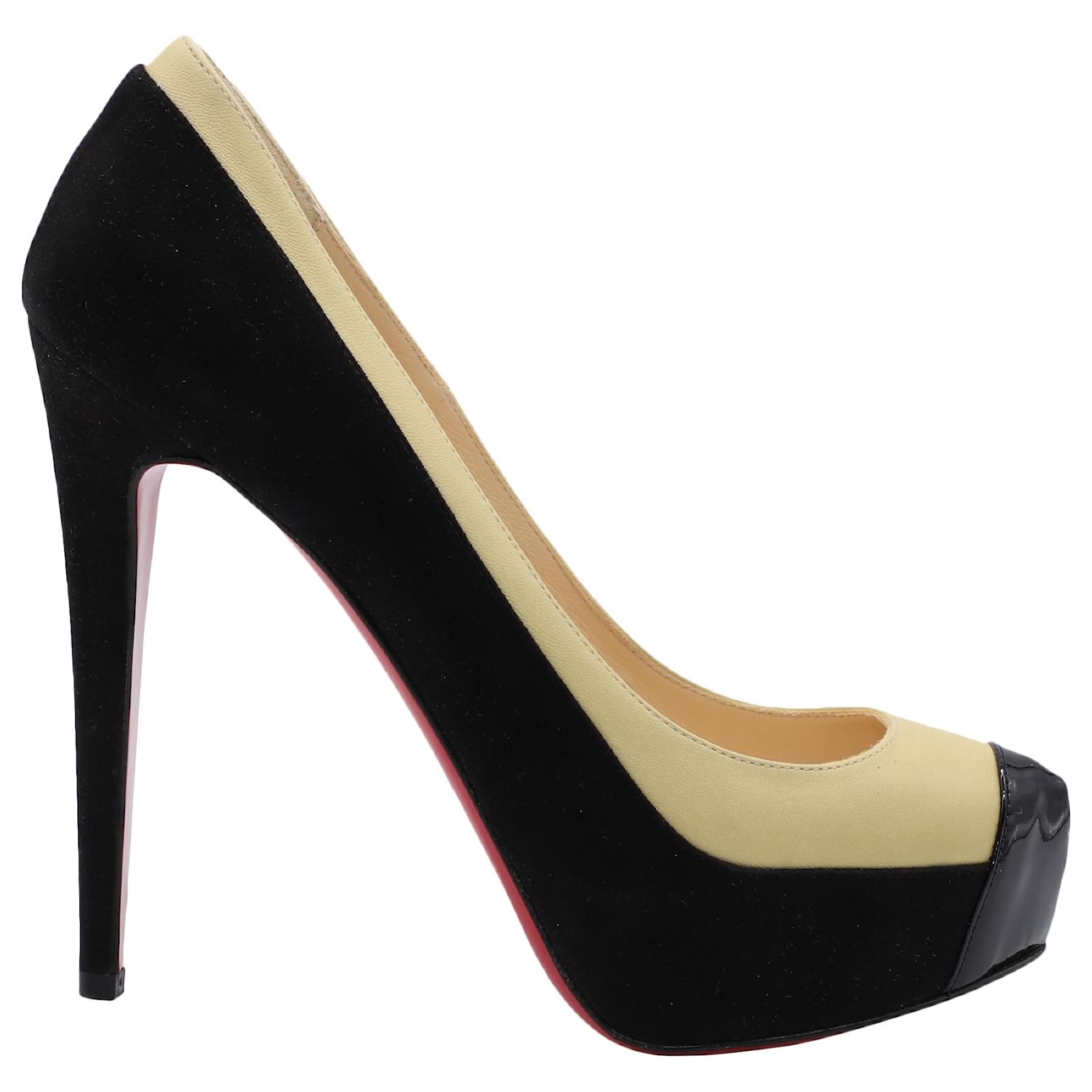 Christian Louboutin Mago 140 Tacones en Ante Negro Suecia ref.489999 - Joli  Closet
