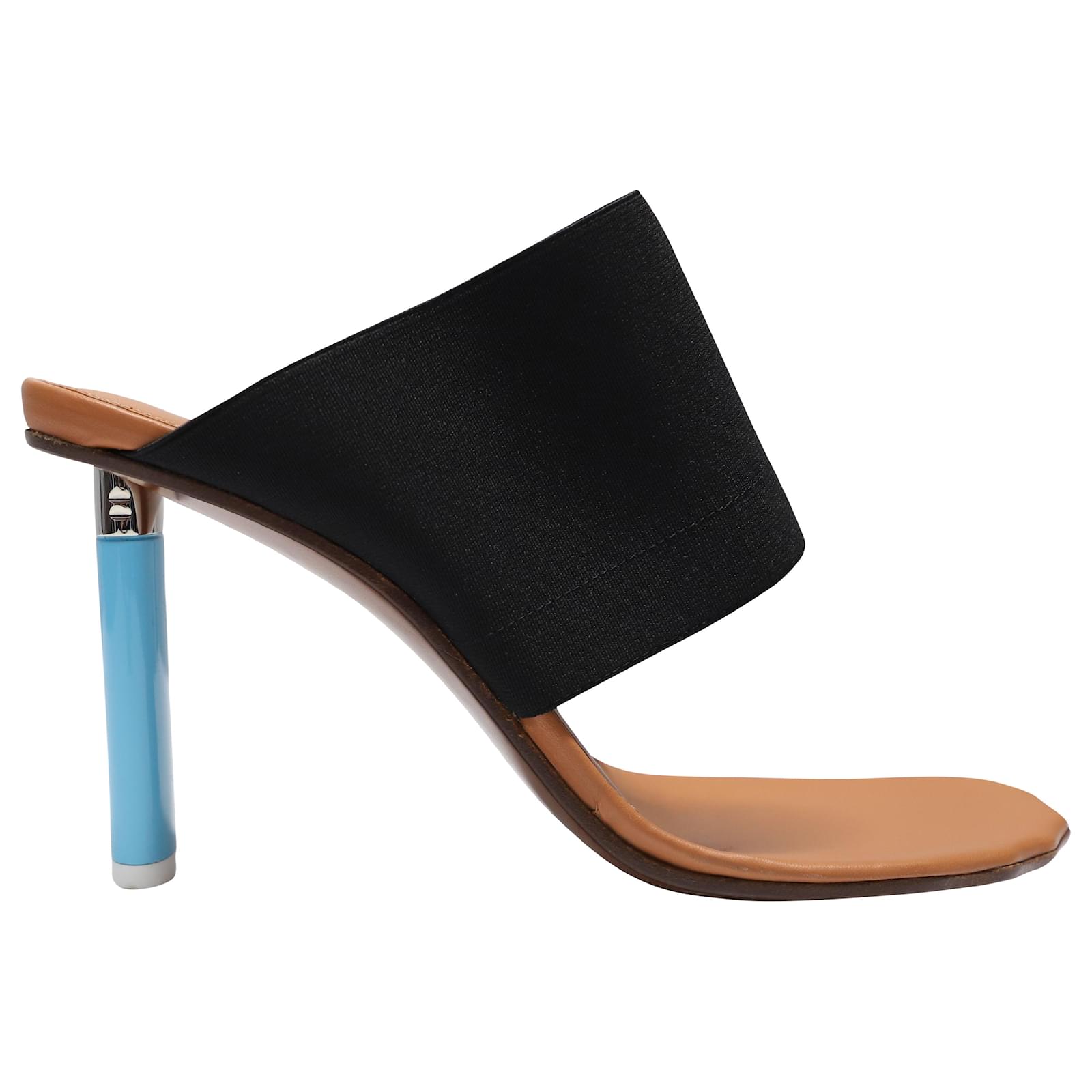 Droop spurv Dare Vêtements Vetements Lighter-heel Mules in Black Stretch-canvas Cloth  ref.490046 - Joli Closet