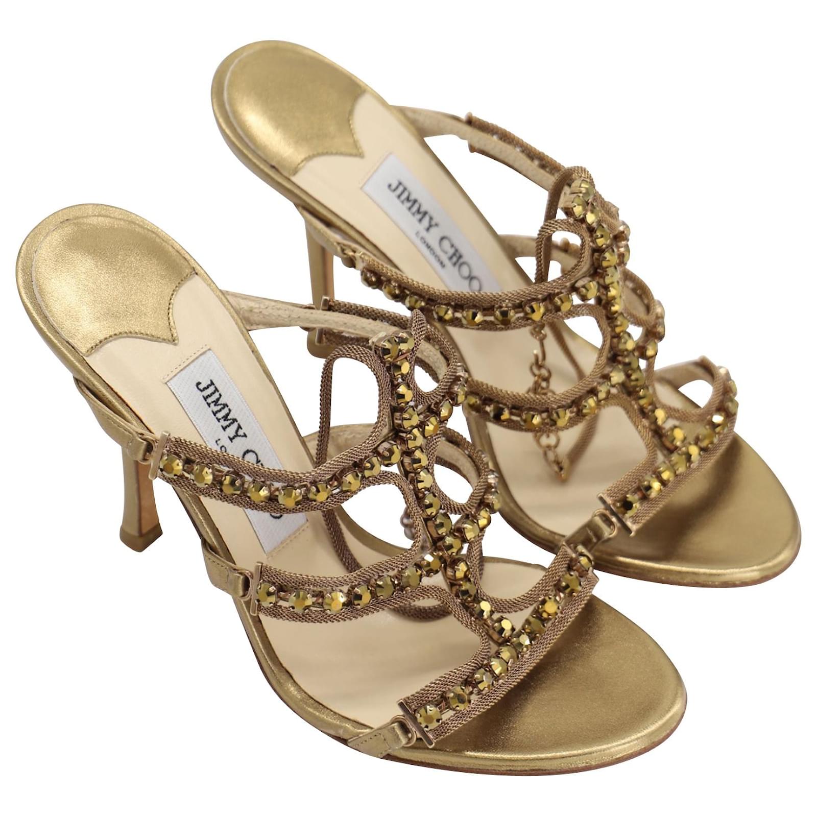 golden strappy sandals