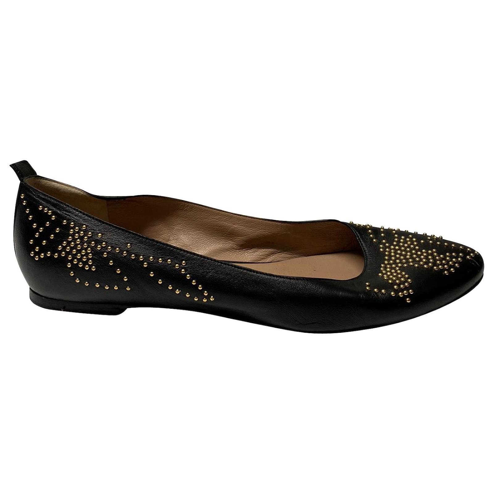 chloe black ballet flats