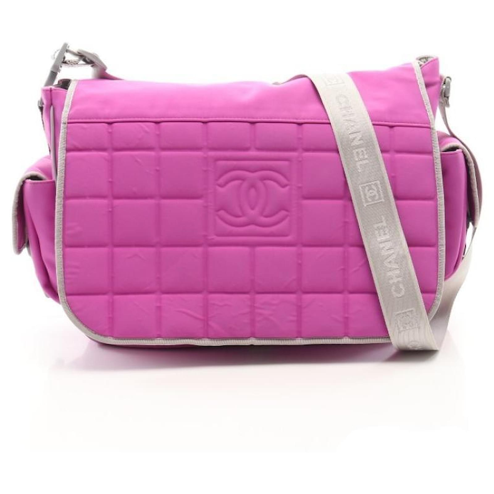 Used] Chanel CHANEL Sports Line Chocolate Bar Shoulder Bag Nylon Light  Purple Gray Grey ref.490804 - Joli Closet