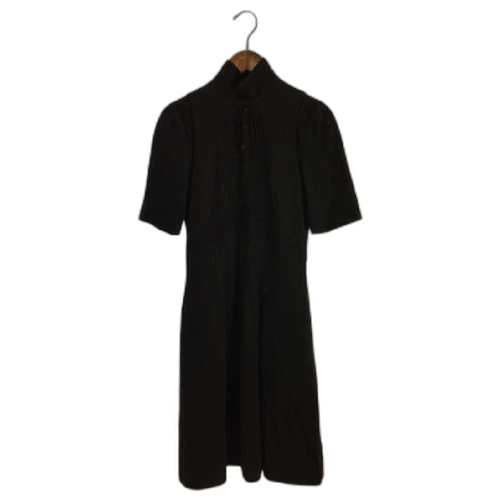 CHANEL Short sleeve dress / 38 / wool / BLK / P29300V19004 / coco 