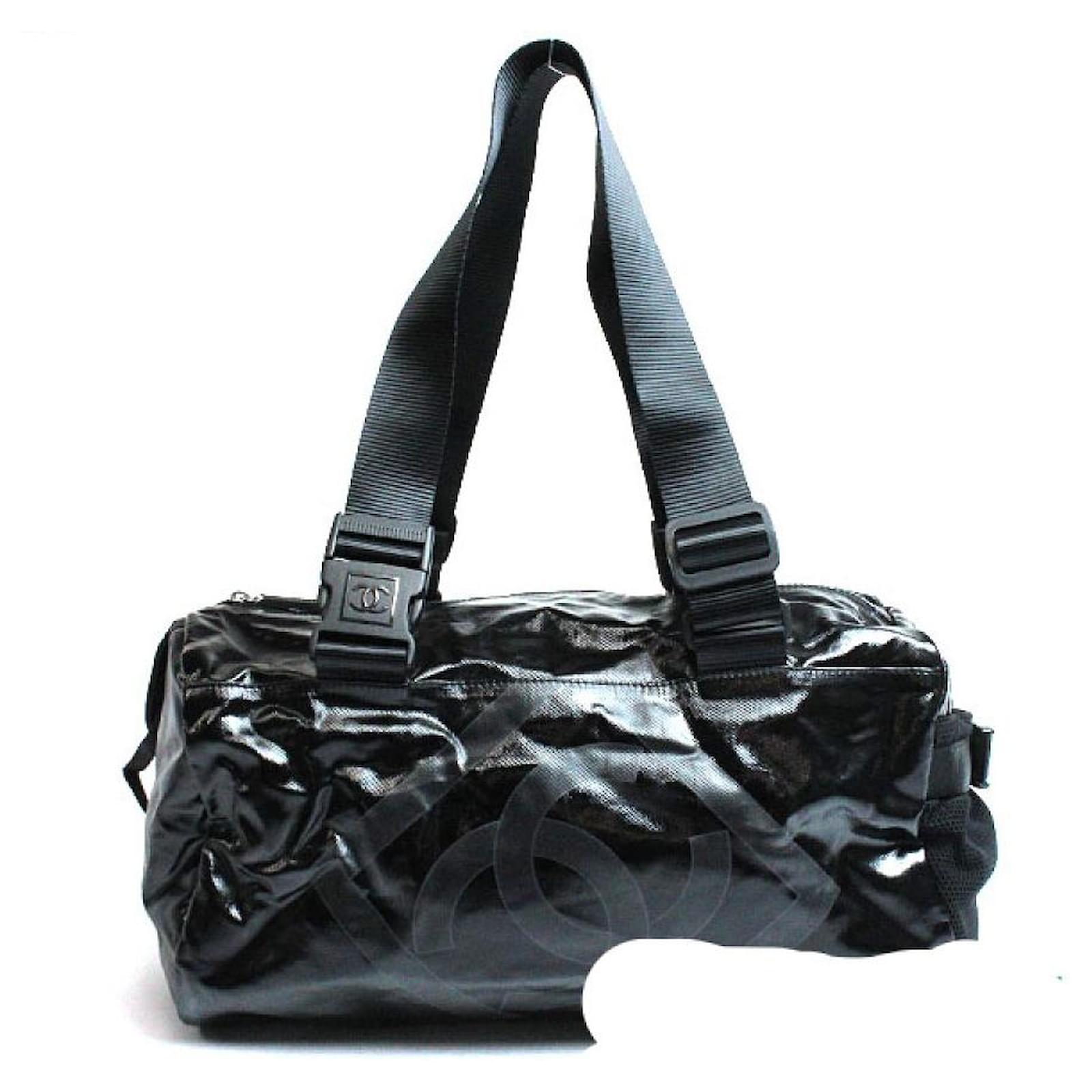 Used] Chanel Sports Line Coco Mark Boston Bag Shoulder Bag Black ...