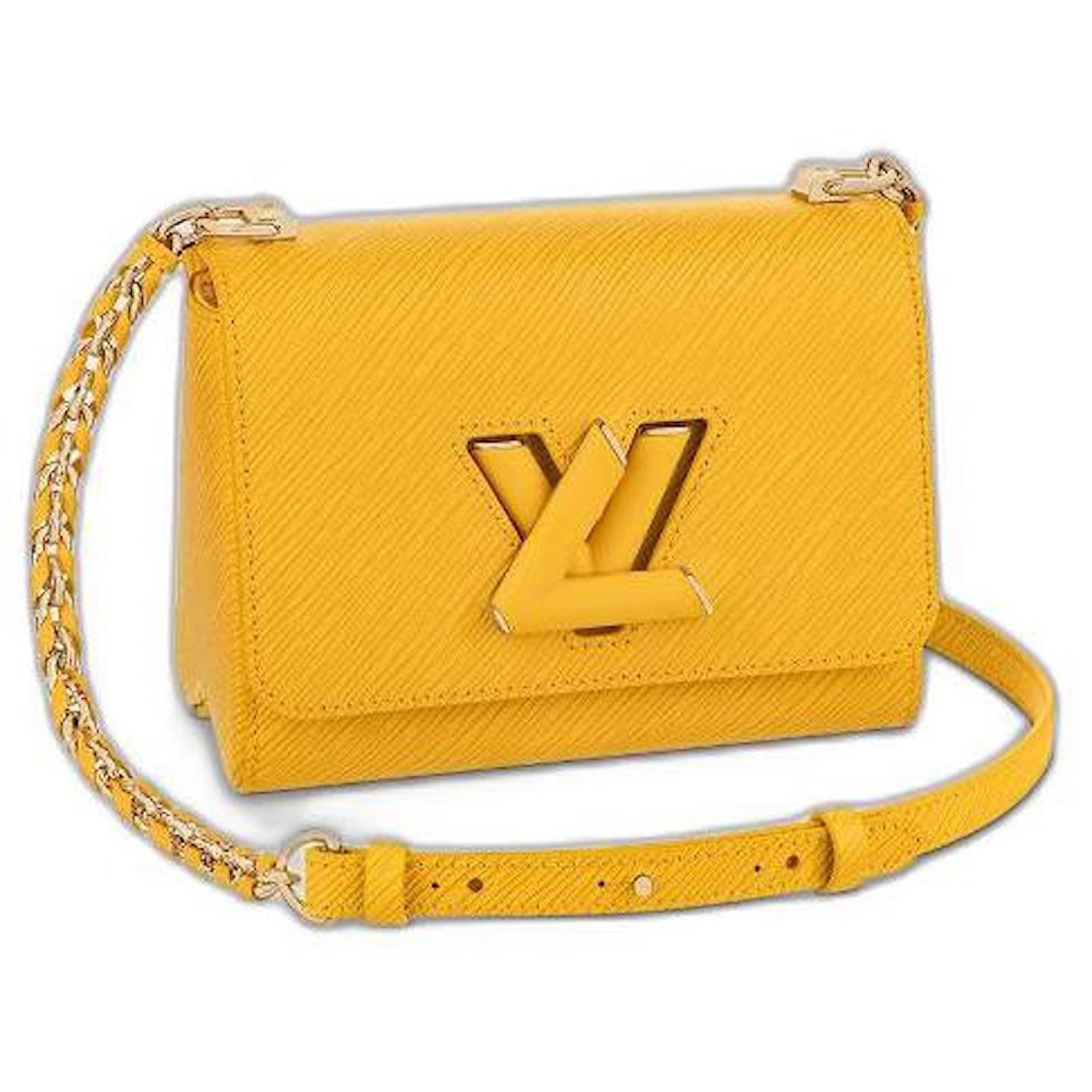 Borsa Louis Vuitton Twist in pelle Epi gialla con decoro di animali