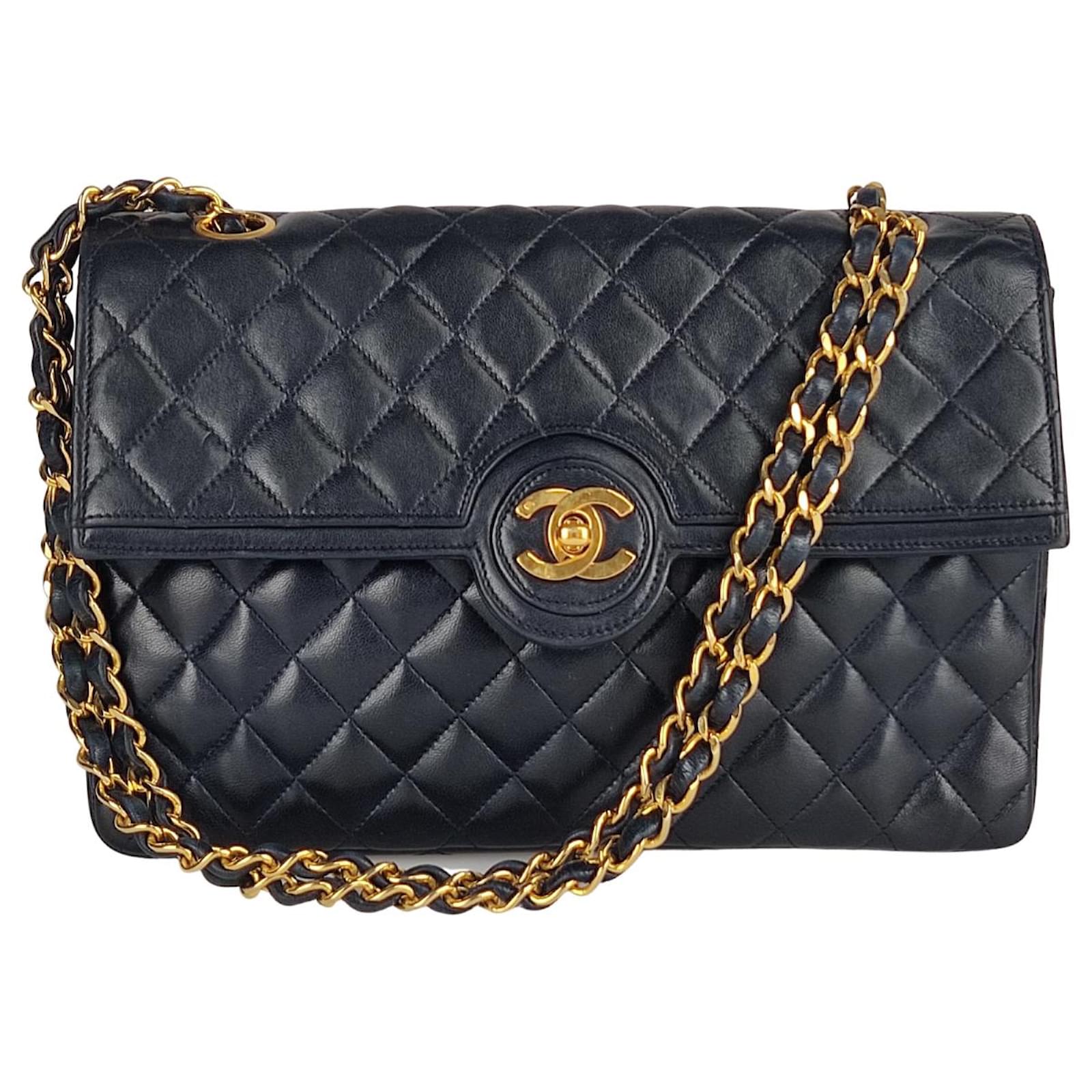 Chanel Classic Timeless bag year '89-'91 Blue Leather ref.492277
