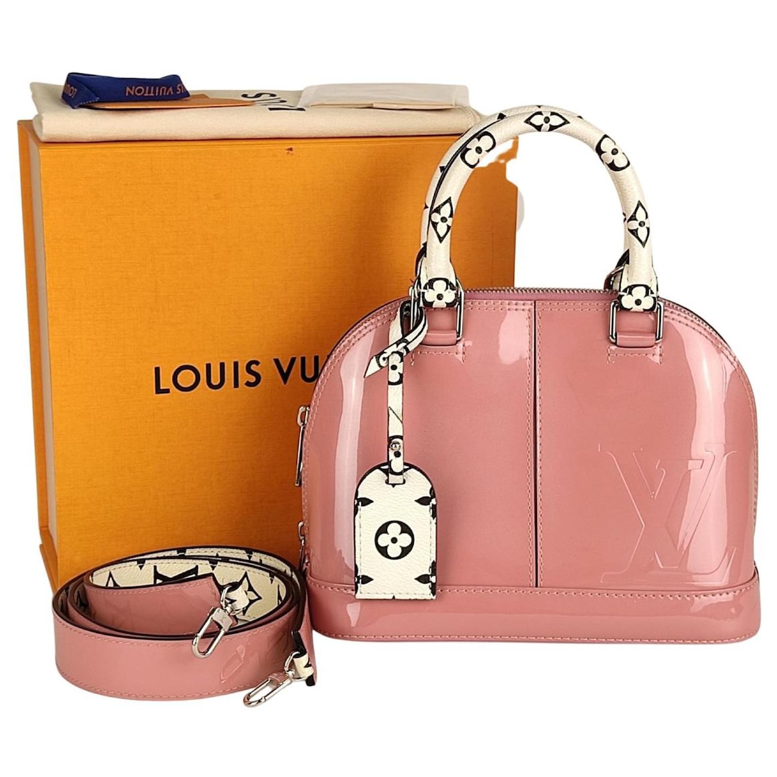 Bolsa Louis Vuitton mini Alma em couro envernizado bicolor com