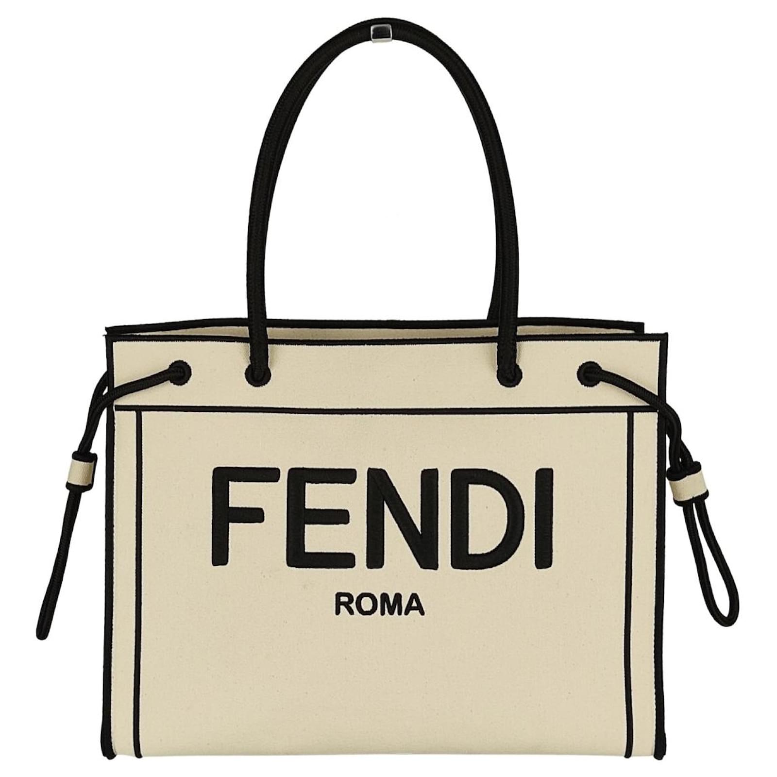 Fendi Spring / Summer shopper bag 2020 White Cloth ref.492348