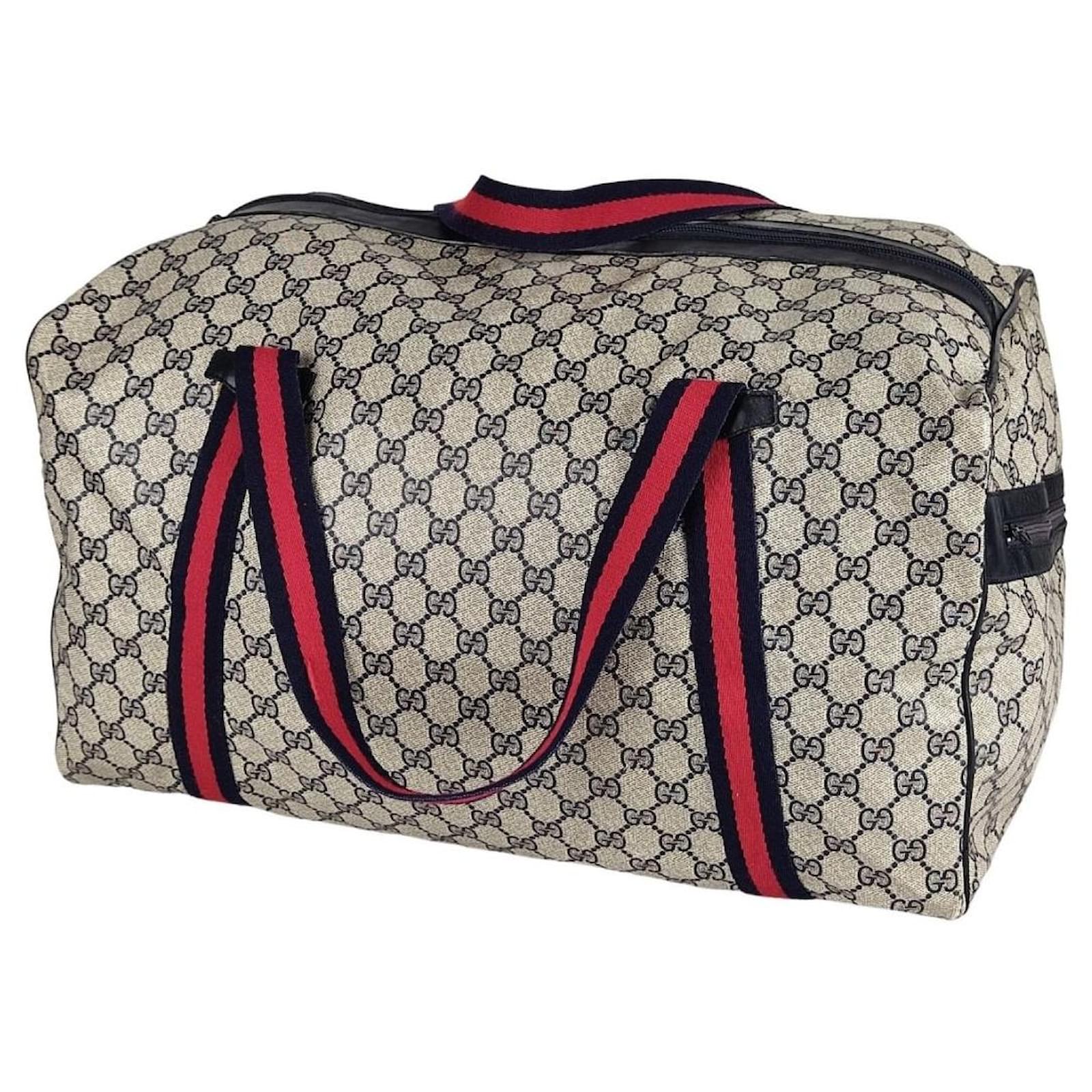 Bolsa de viaje Gucci Sherry Gris Lienzo ref.492379 - Joli Closet