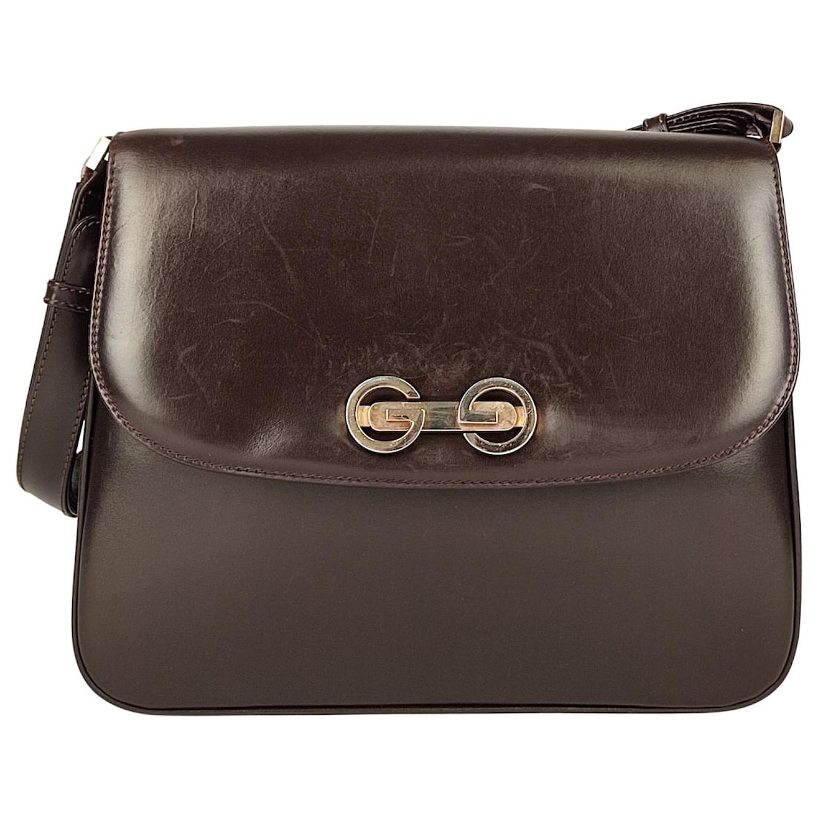 Gucci borsa vintage Interlocking anni '60 Marrone Pelle