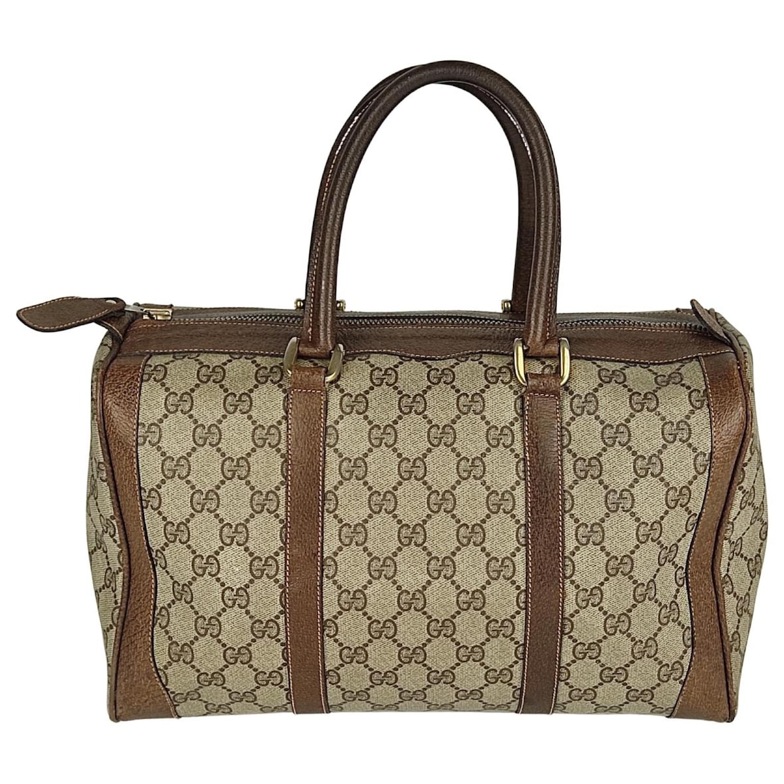 Gucci vintage boston bag with monogram Beige Cloth ref.492389