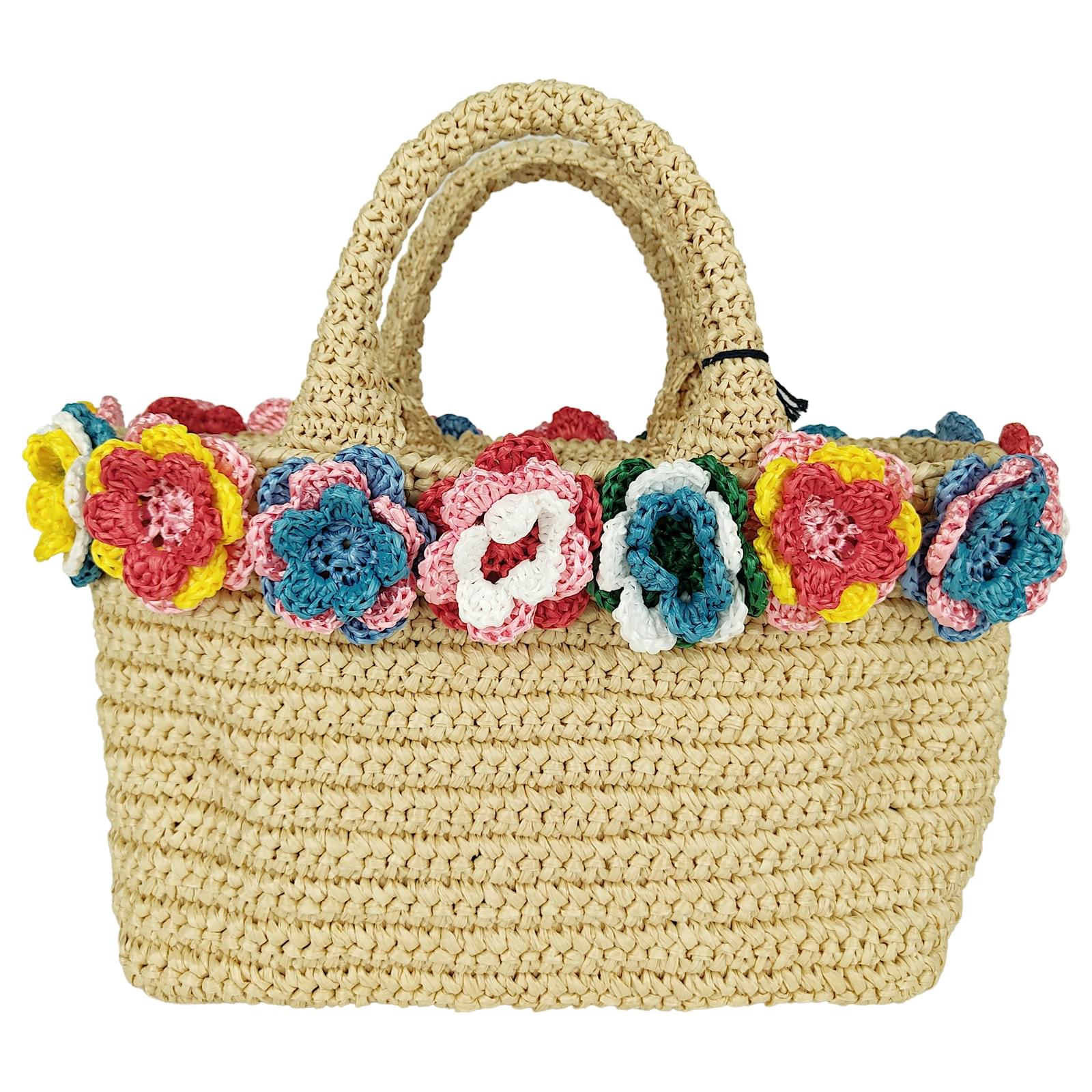 Prada Wicker Flower Handbag