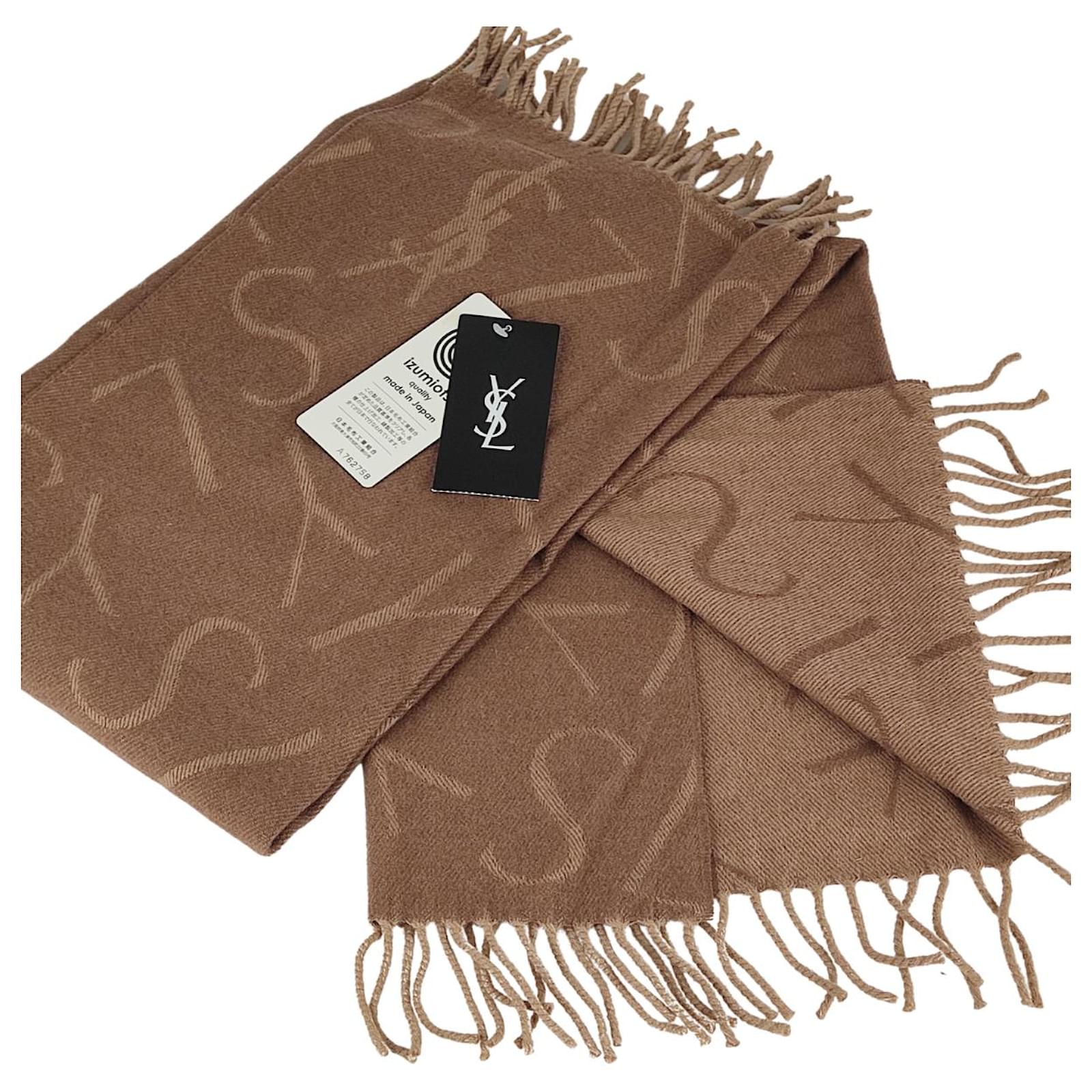 Overdreven inleveren Kosciuszko Yves Saint Laurent virgin wool scarf Brown Beige ref.492431 - Joli Closet