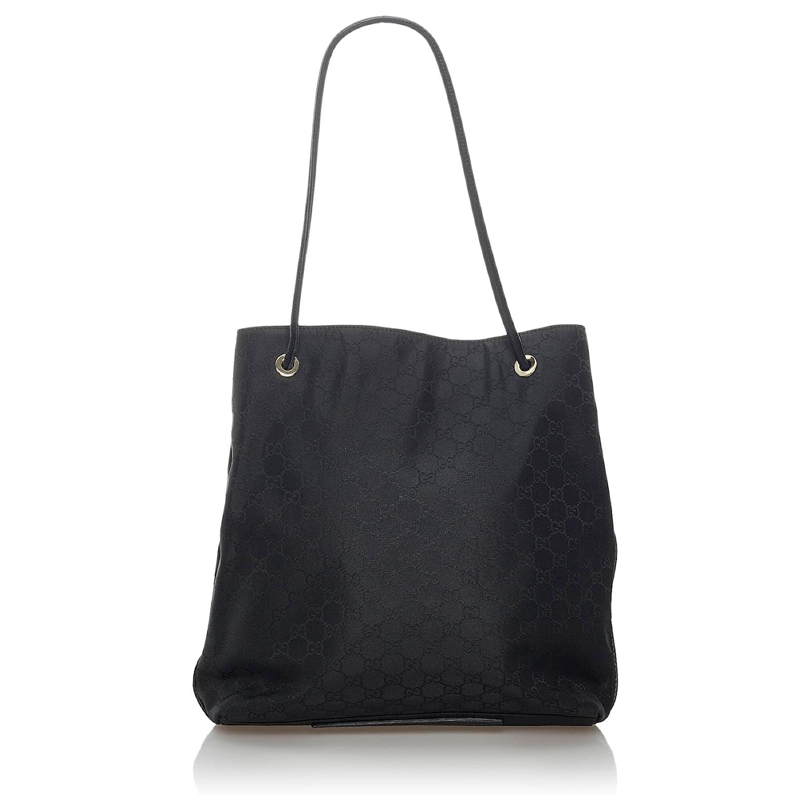 Gucci - Gifford Large Braided Handle GG Nylon Shopping Bag Black