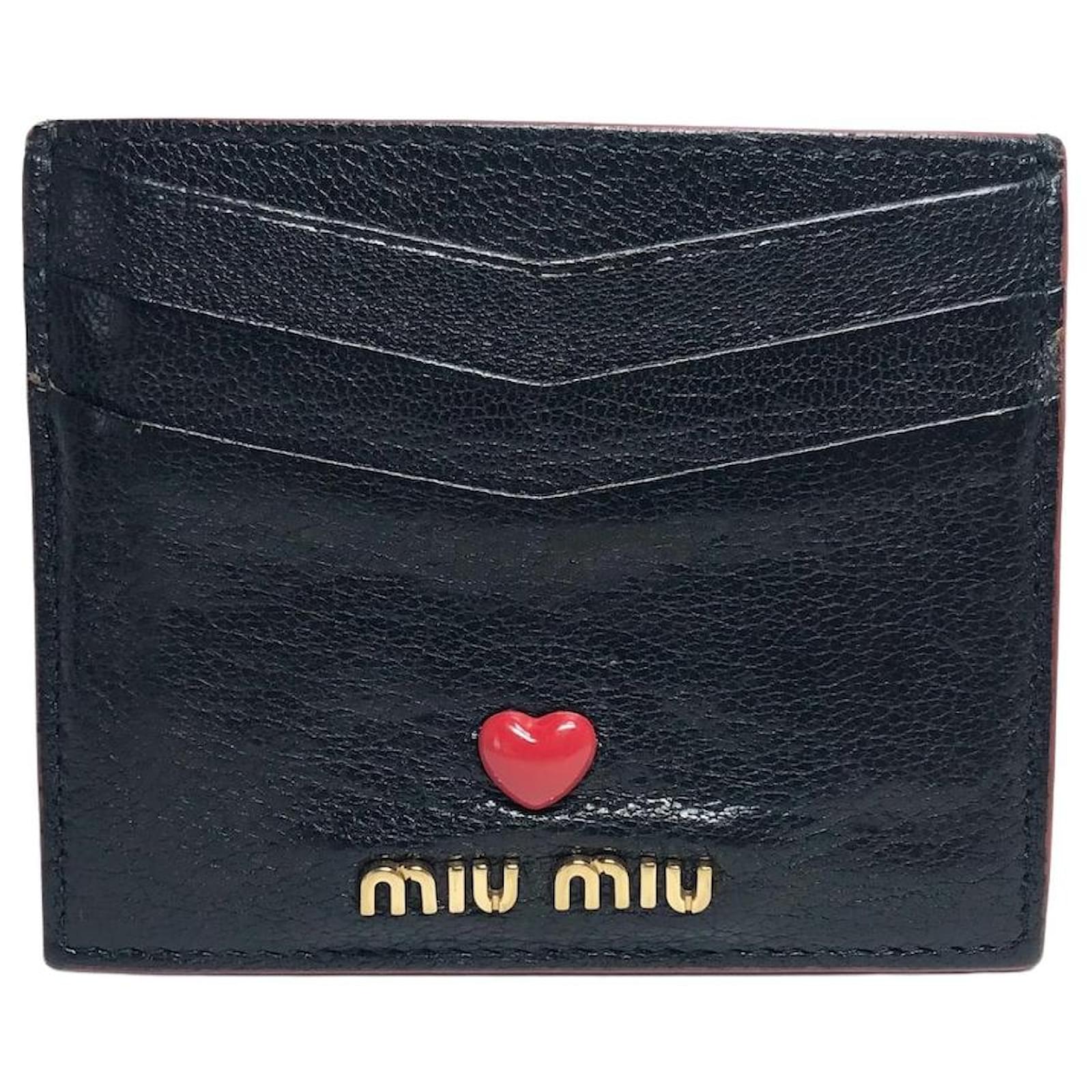 Leather wallet Miu Miu Black in Leather - 47594832