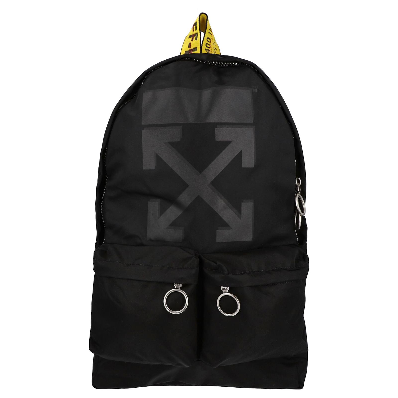 Off White Off-White Men Rubber Arrow Backpack In Black Polyamide