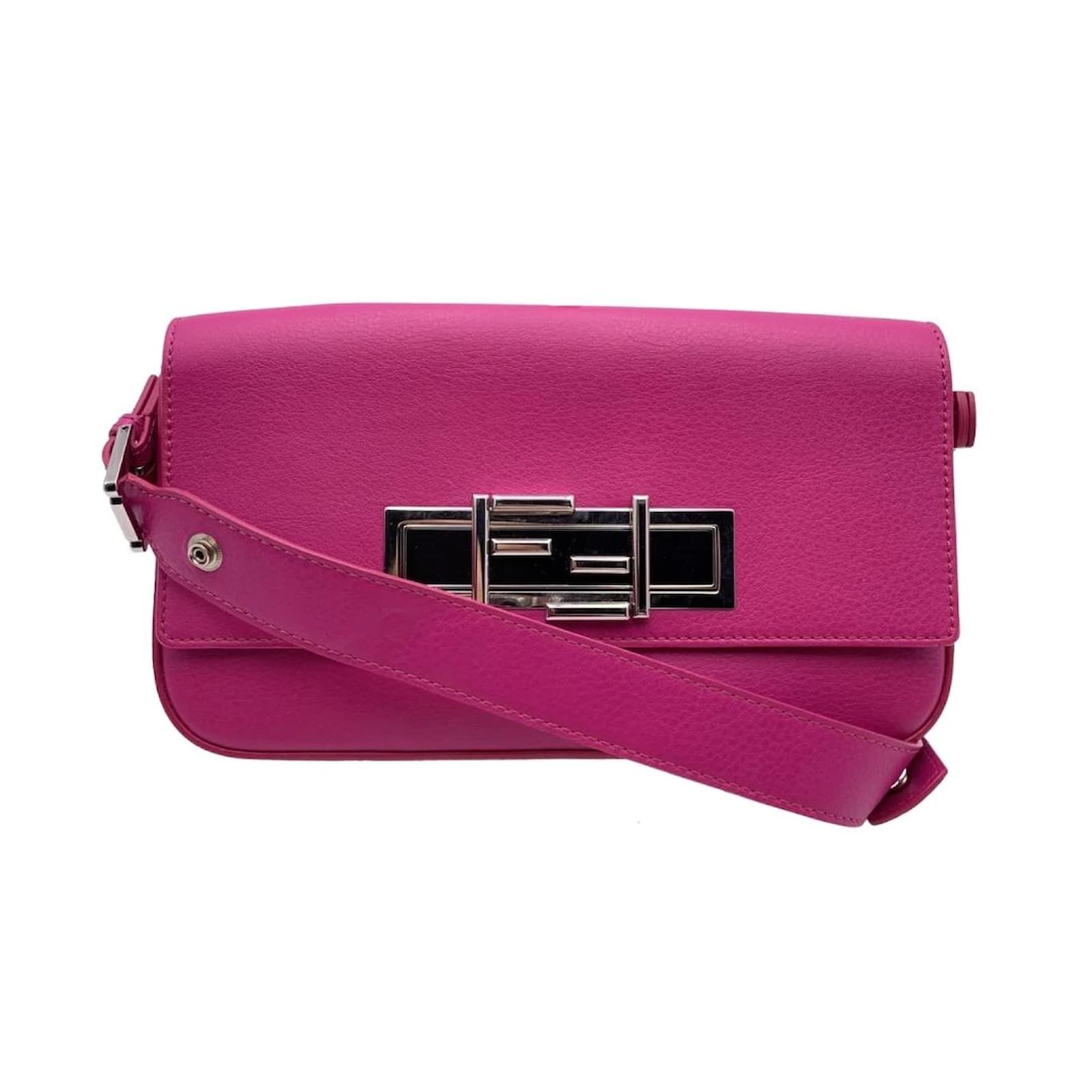 Baguette cloth crossbody bag Fendi Pink in Cloth - 34764931