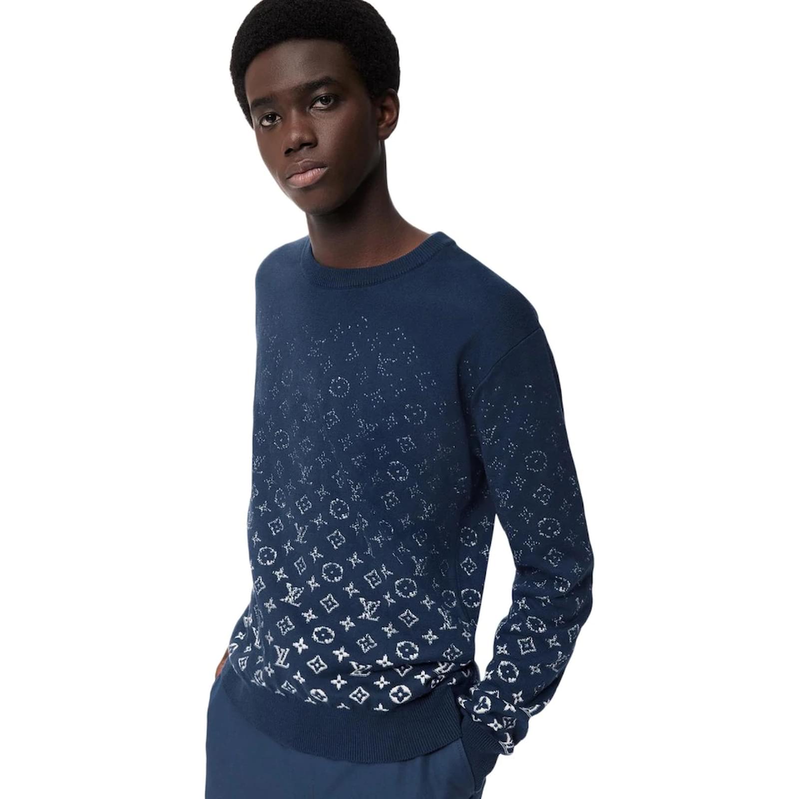 louis vuitton blue monogram sweater