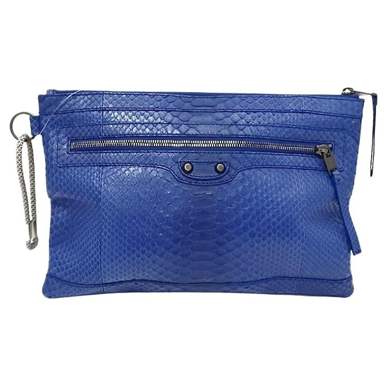 Balenciaga Clip Blue Leather ref.493552 - Joli Closet