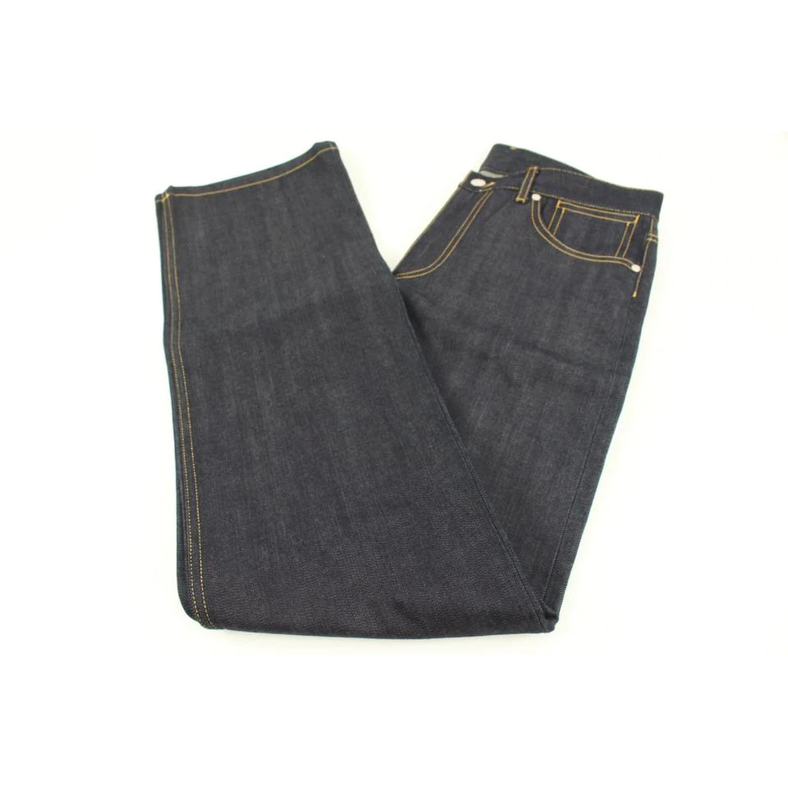 Louis Vuitton Men's US 30 LV Logo Fleur Dark Denim Jeans ref.493833 - Joli  Closet