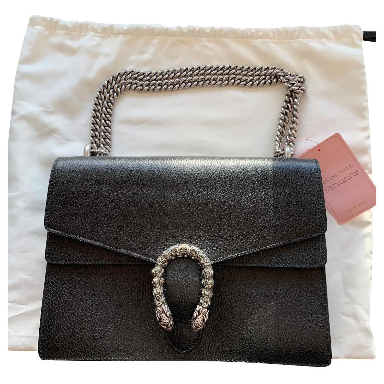 Gucci Dionysus Schultertasche aus Leder Schwarz Joli