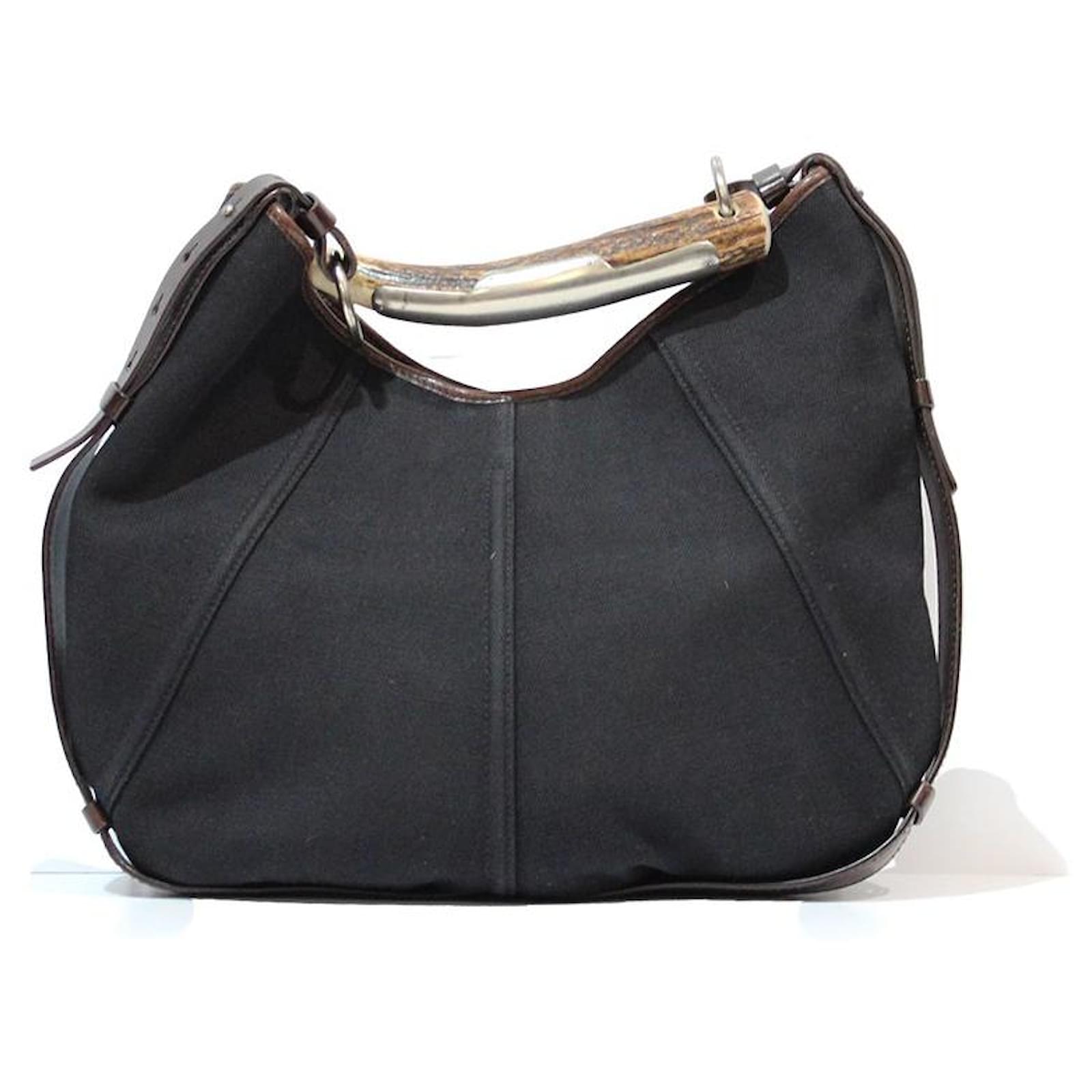 Yves Saint Laurent Bolsos de mano Negro Lienzo ref.494318 - Joli Closet