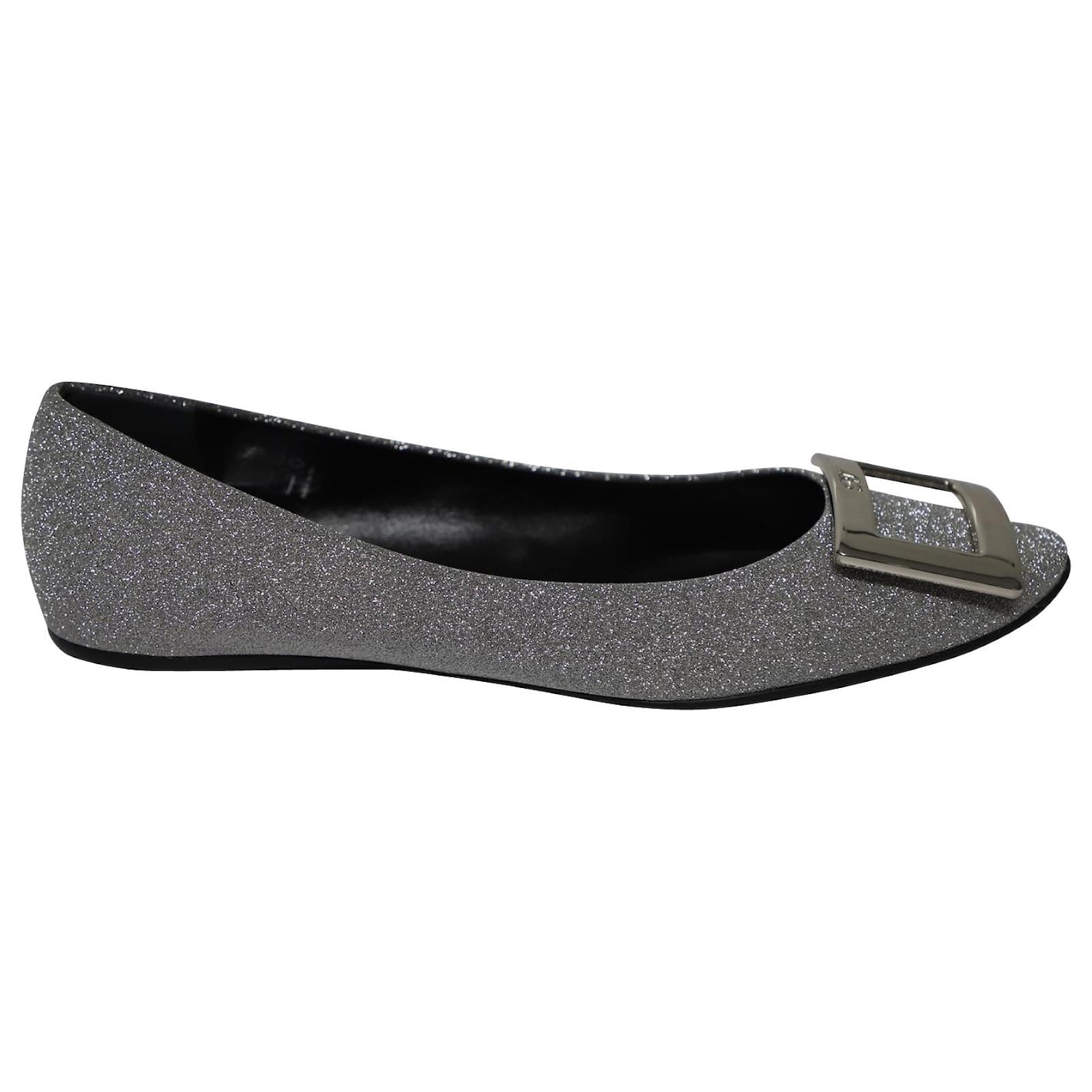 Zapatos bajos metalizados Trompette en brillo plateado de Roger Vivier  Plata Metálico ref.494356 - Joli Closet