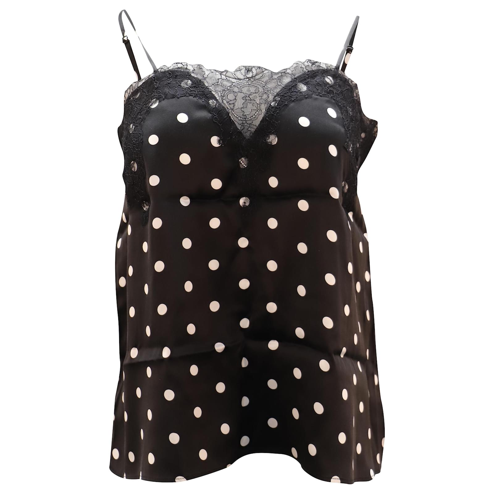 Autre Marque Cami NYC Polka Dot Sweetheart Camisole in Black Print