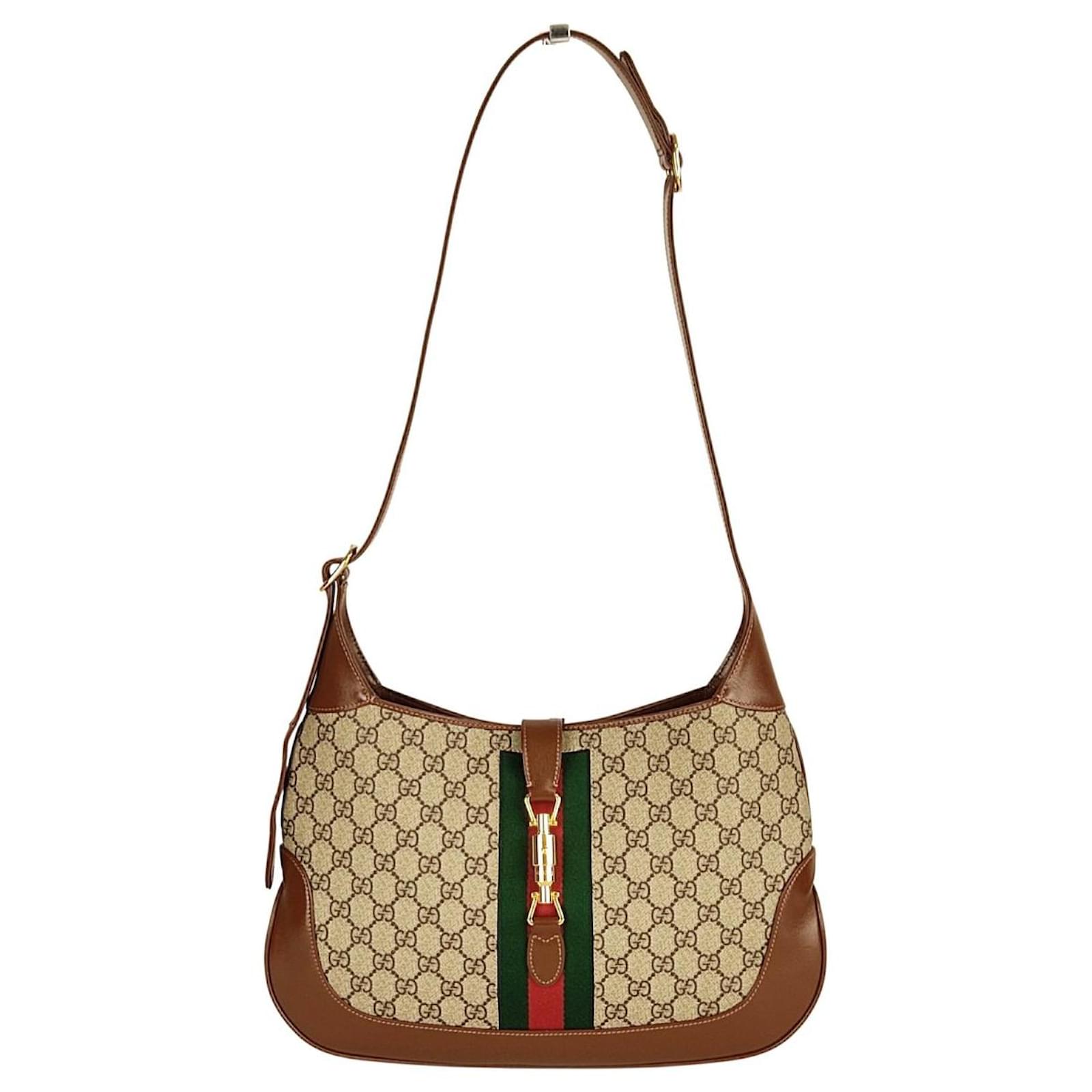 Gucci Jackie Shoulder bag in perforated leather Beige ref.124823 - Joli  Closet