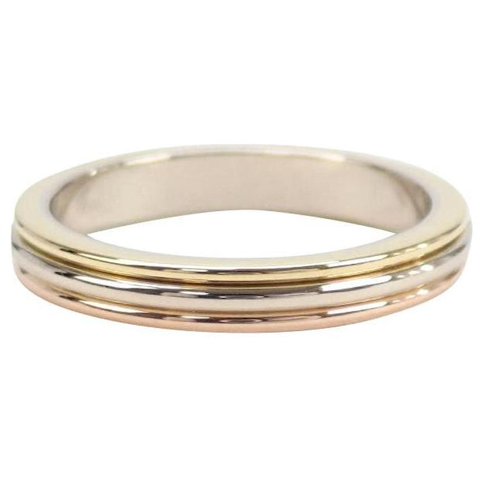 Love [Used] CARTIER Cartier K18YG PG WG Trinity Wedding Ring White