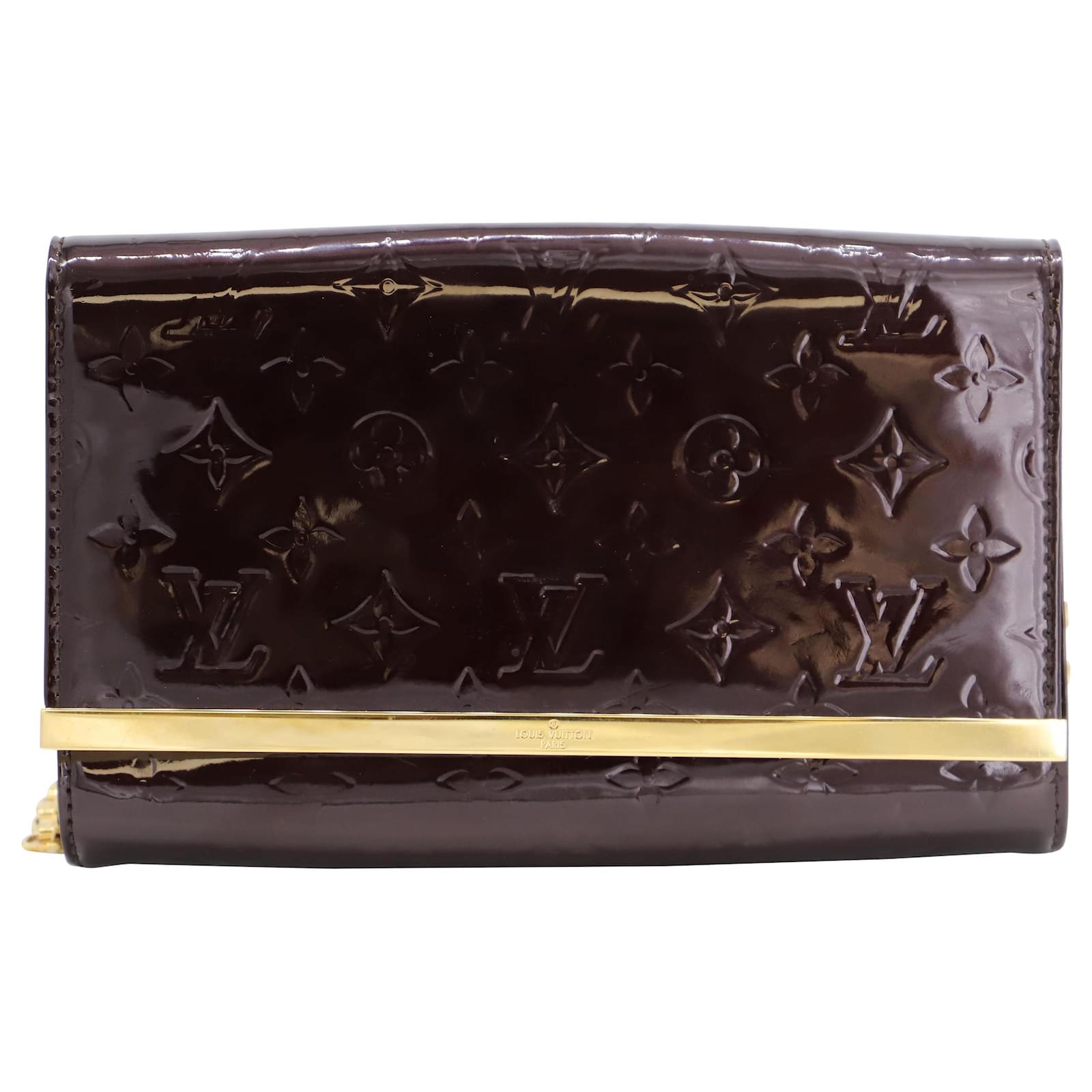 Ana patent leather clutch bag Louis Vuitton Burgundy in Patent leather -  15706678