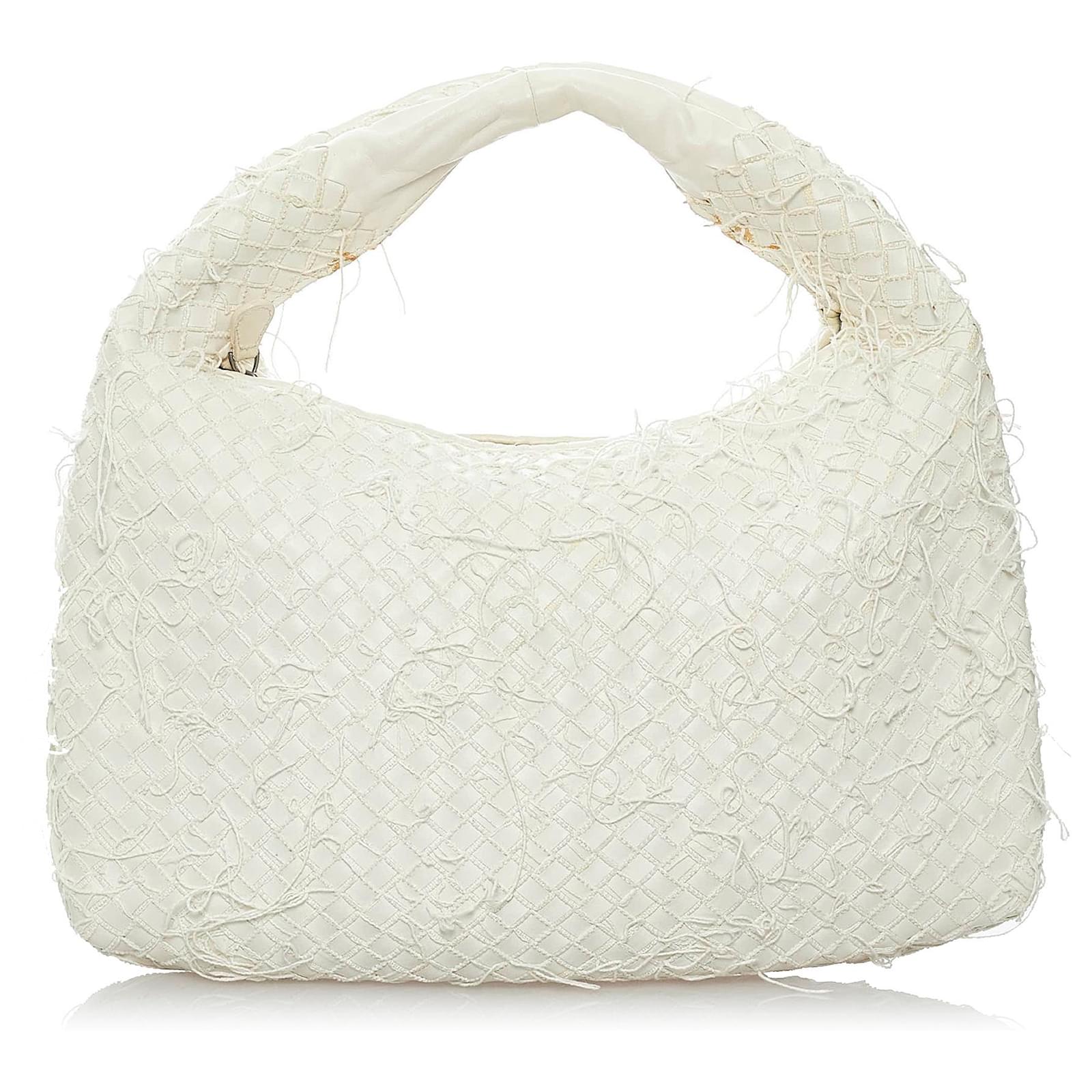 Bottega Veneta White Intrecciato Leather Hobo Bag Pony-style