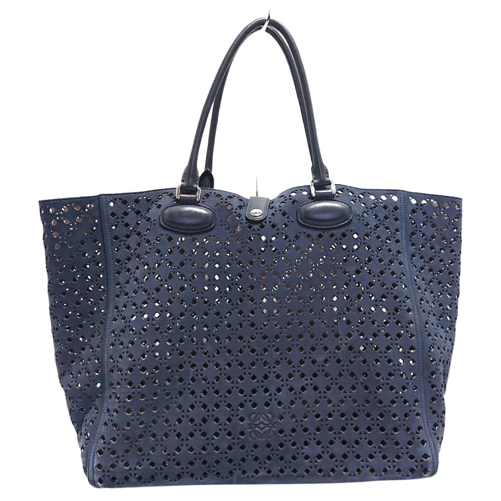 Loewe Tote bag Navy blue Leather ref.496110 - Joli Closet