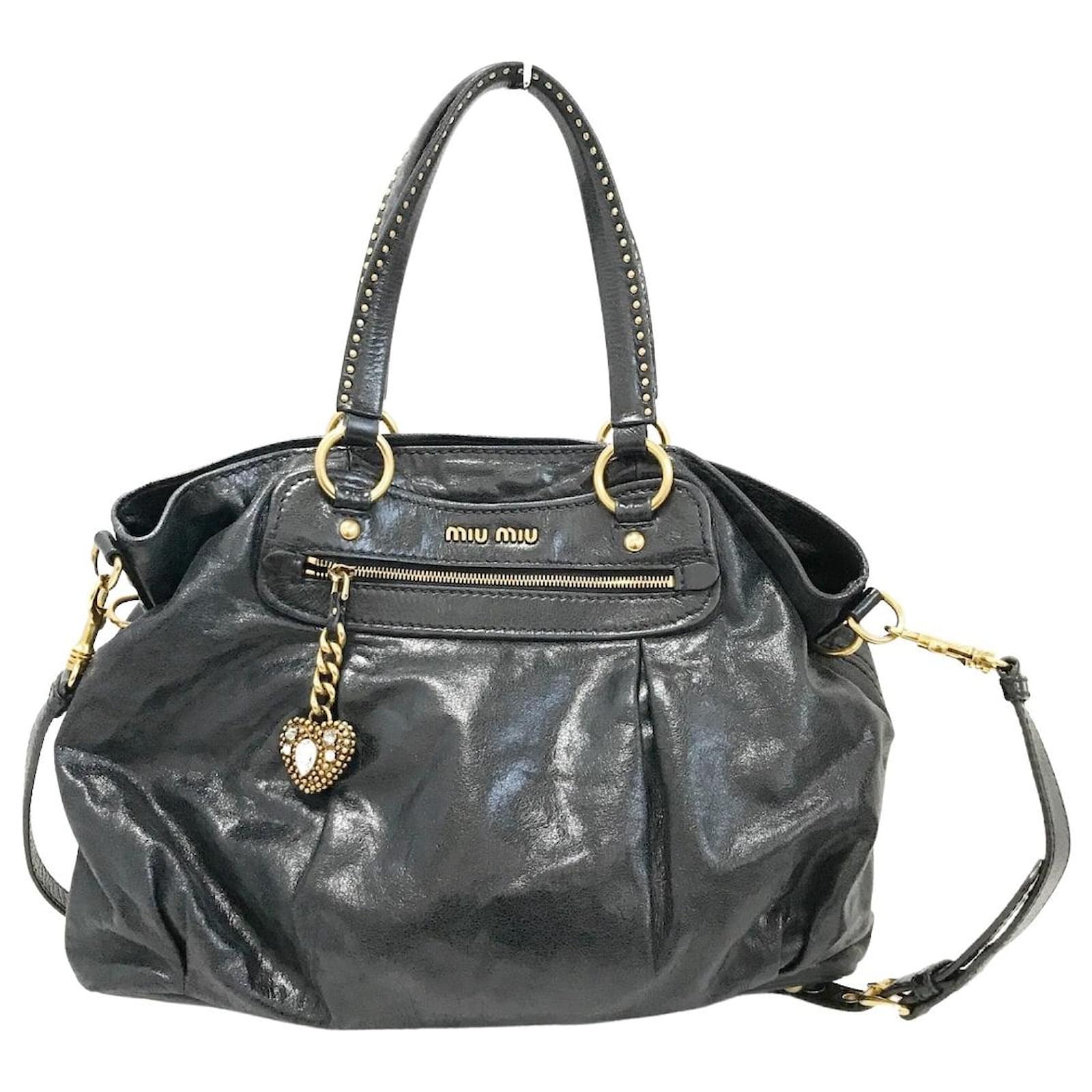 Miu Miu Tote bag Black Leather ref.496158 - Joli Closet