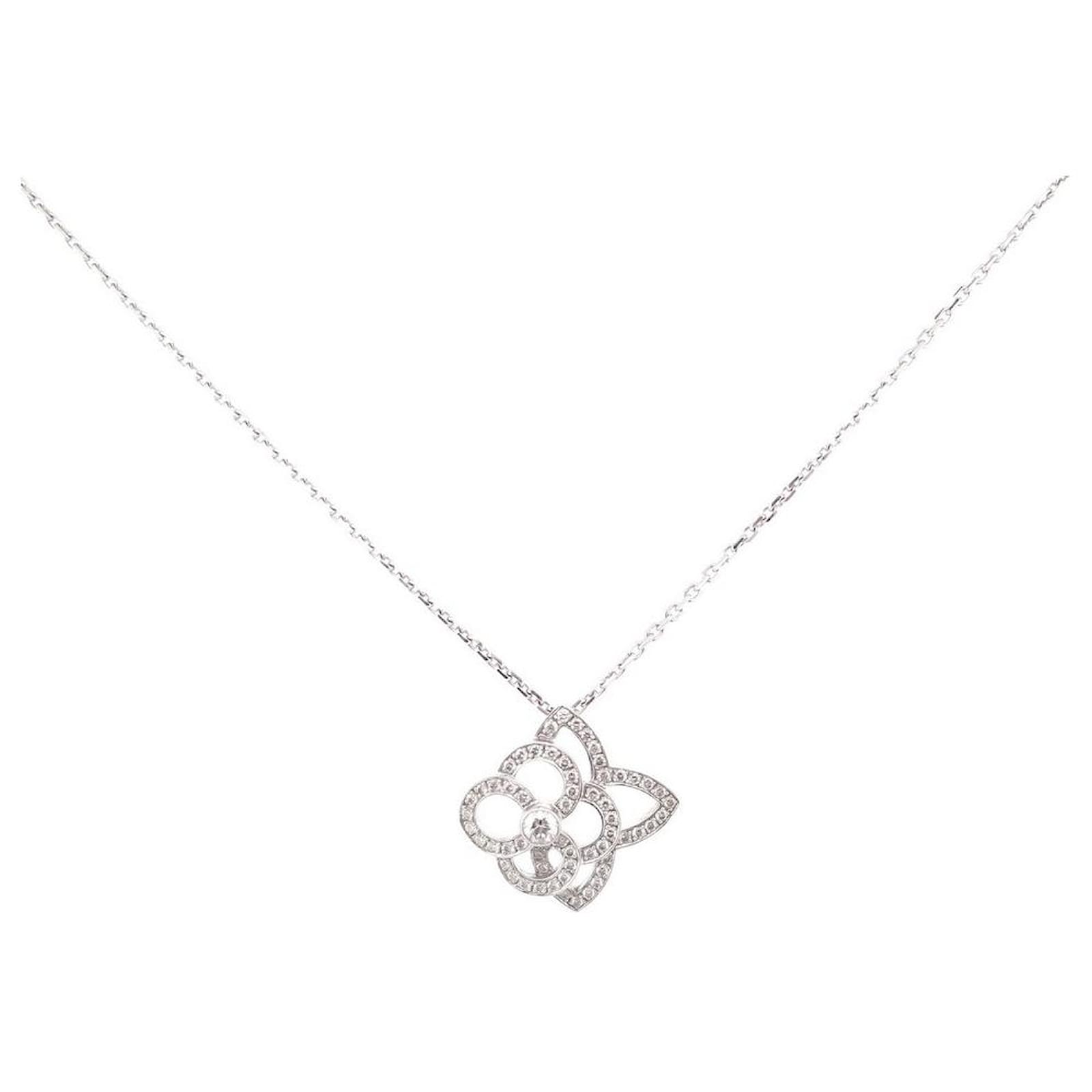 Louis Vuitton Color Blossom Neglige Necklace, White Gold And