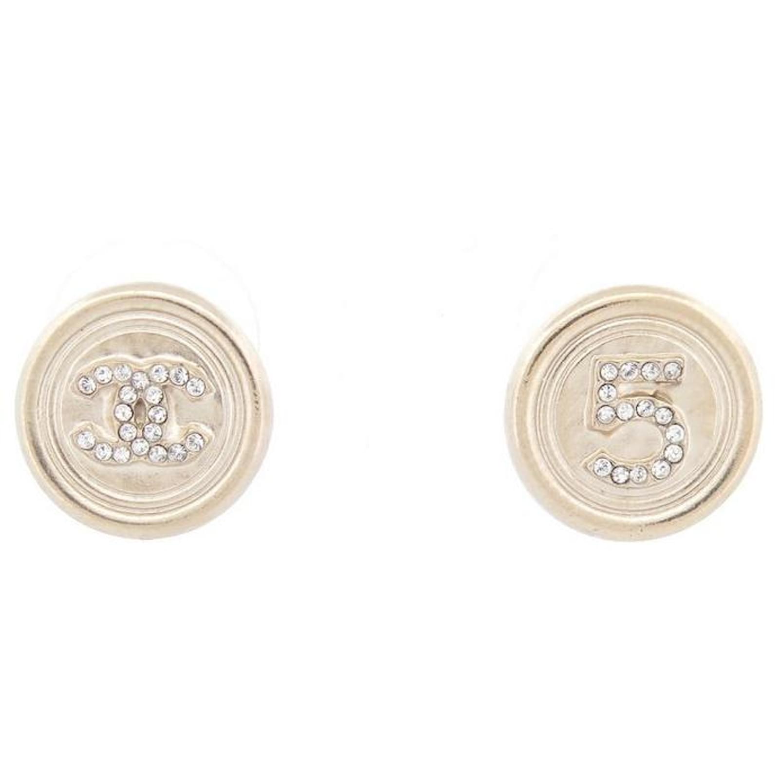 Chanel Metal and Strass Earrings Crystal Gold in Metal - US