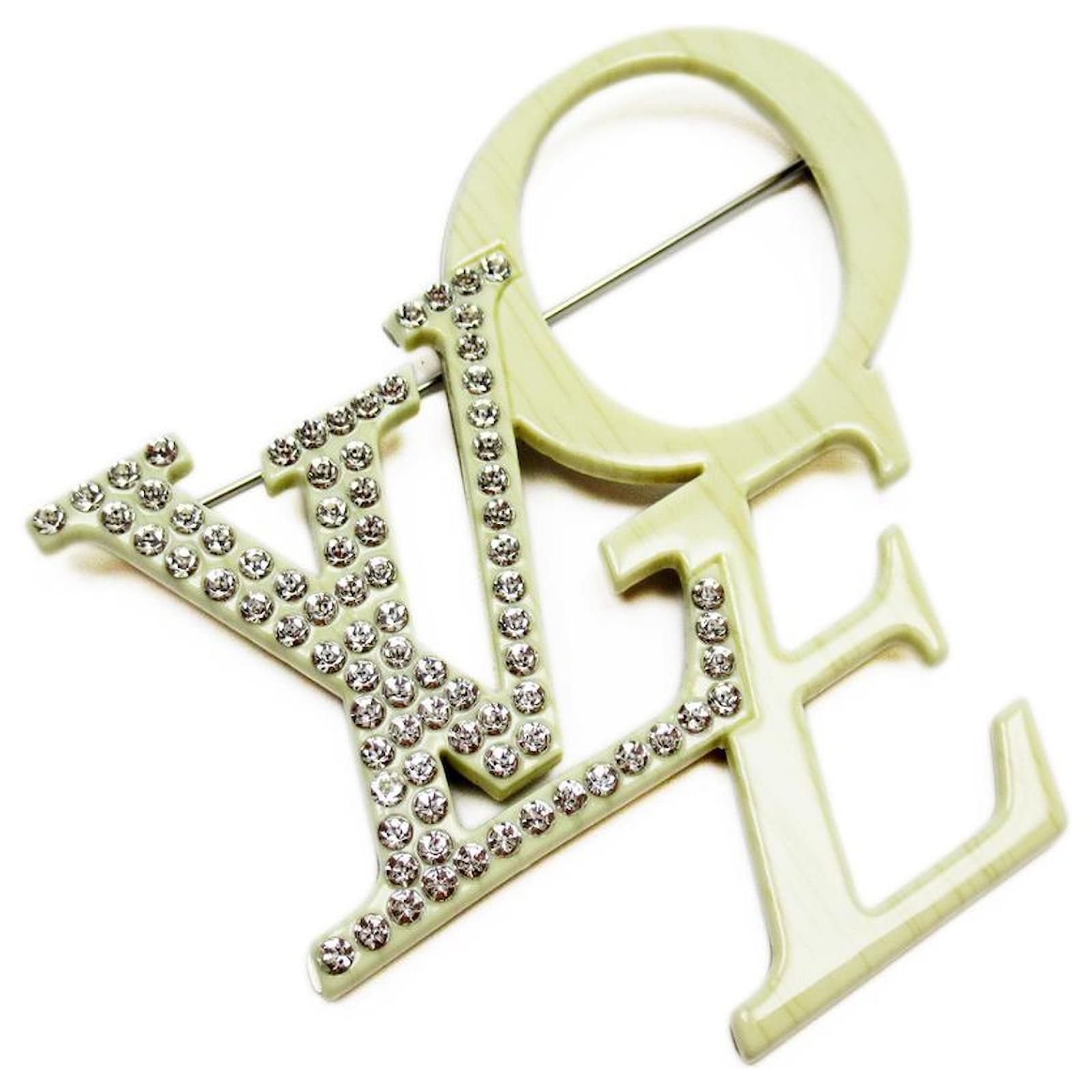 Other jewelry [Used] Louis Vuitton Brooch Clear x Ivory Plastic x  Rhinestone ref.496928 - Joli Closet