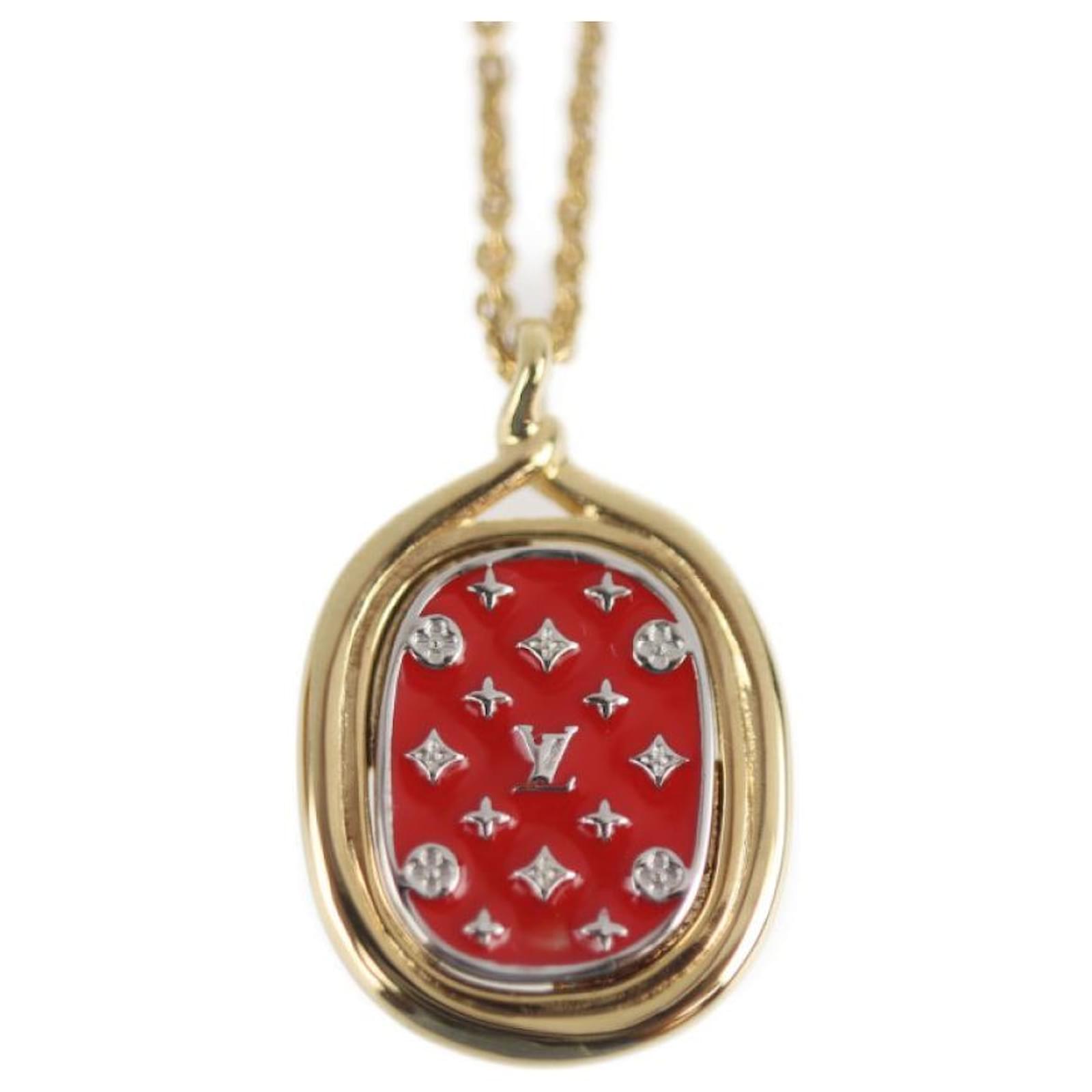 LOUIS VUITTON Necklace Collier Lady Lucky Red M64713 authentic No Signs Of  Wear