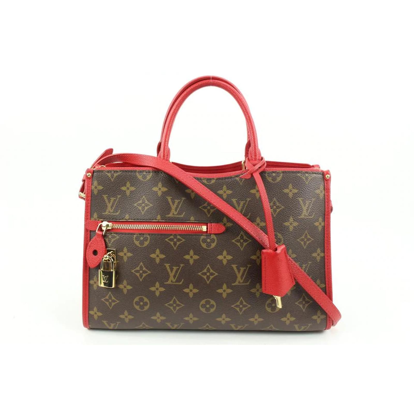 Louis Vuitton Red Monogram Popincourt PM NM 2way Tote with Strap Leather  ref.497394 - Joli Closet
