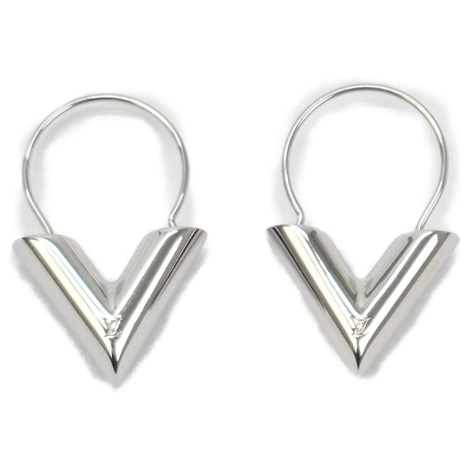 Louis Vuitton Pearl Essential V Hoop Earrings ○ Labellov ○ Buy