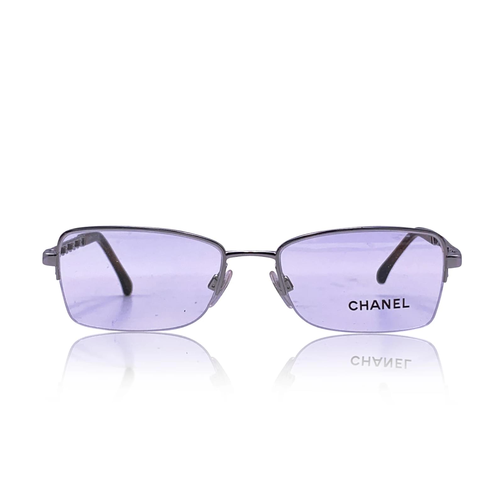 Chanel Silver Metal Chain Eyeglasses 2167 Half Rim 52/17 135 MM Beige  ref.498164 - Joli Closet