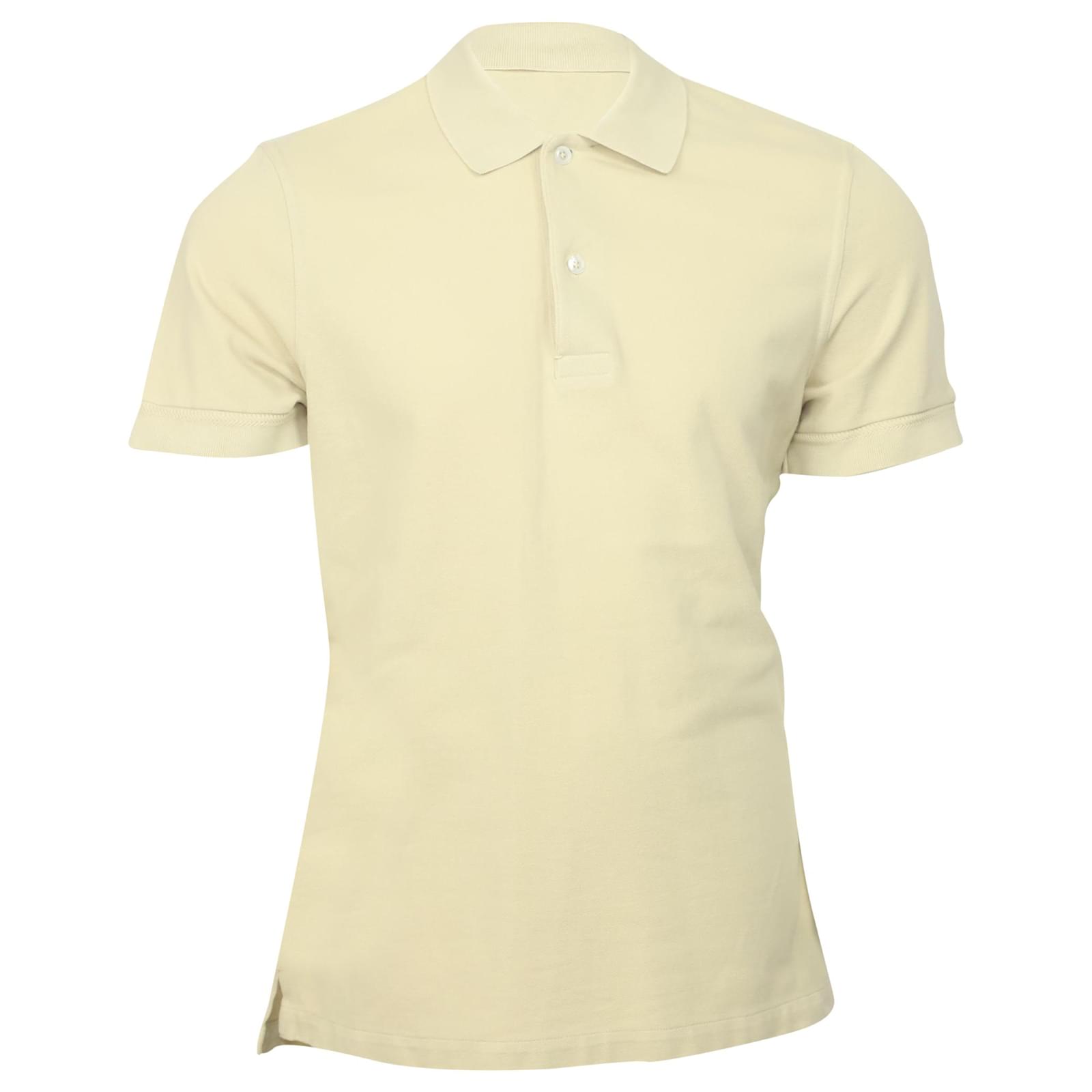 Tom Ford Pique Polo Shirt in Tan Cotton Brown Beige  - Joli Closet