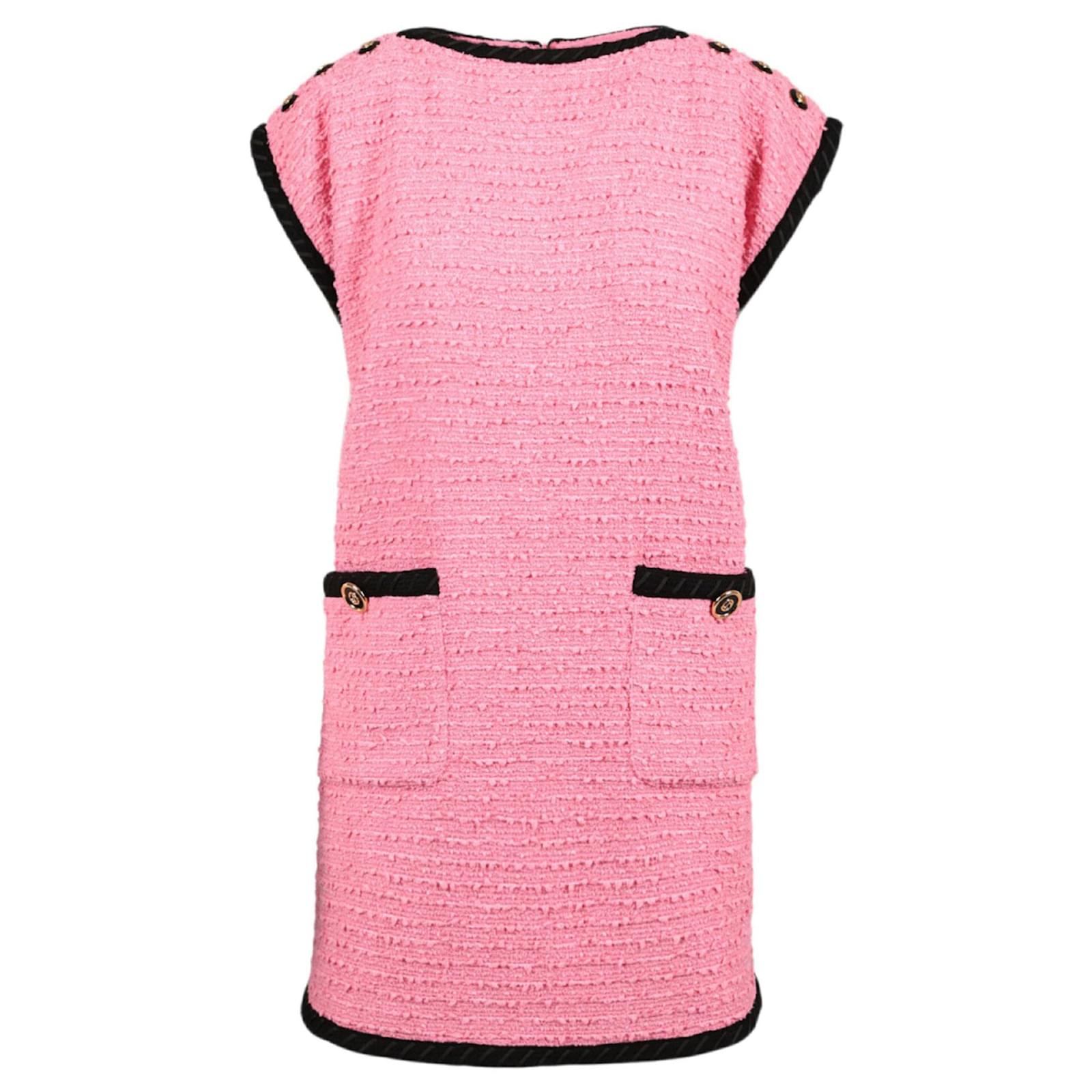 Gucci Cotton-Blend Tweed Dress Pink ref.499138 - Closet