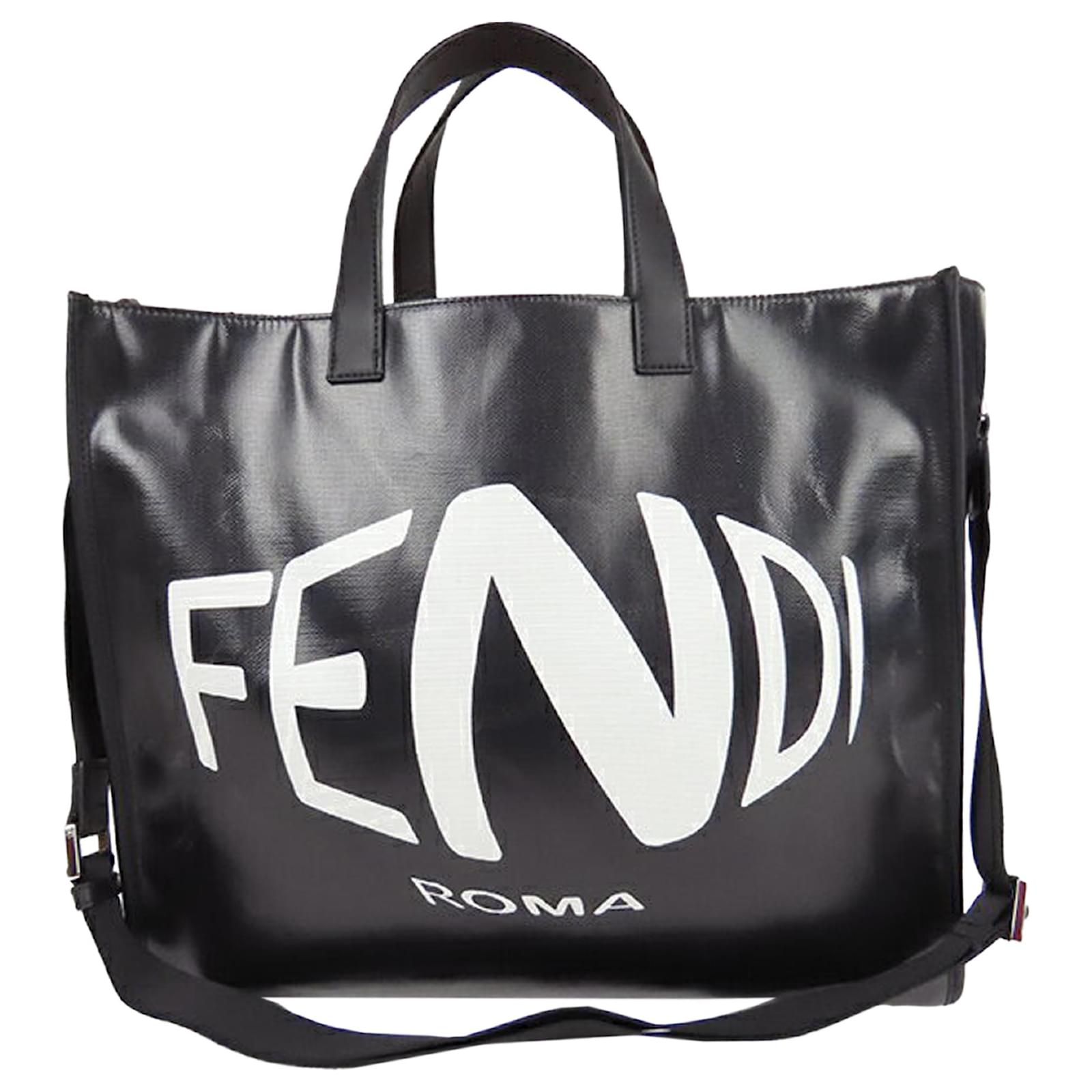 Fendi Black Fendi X Sarah Coleman Fisheye Satchel White Leather