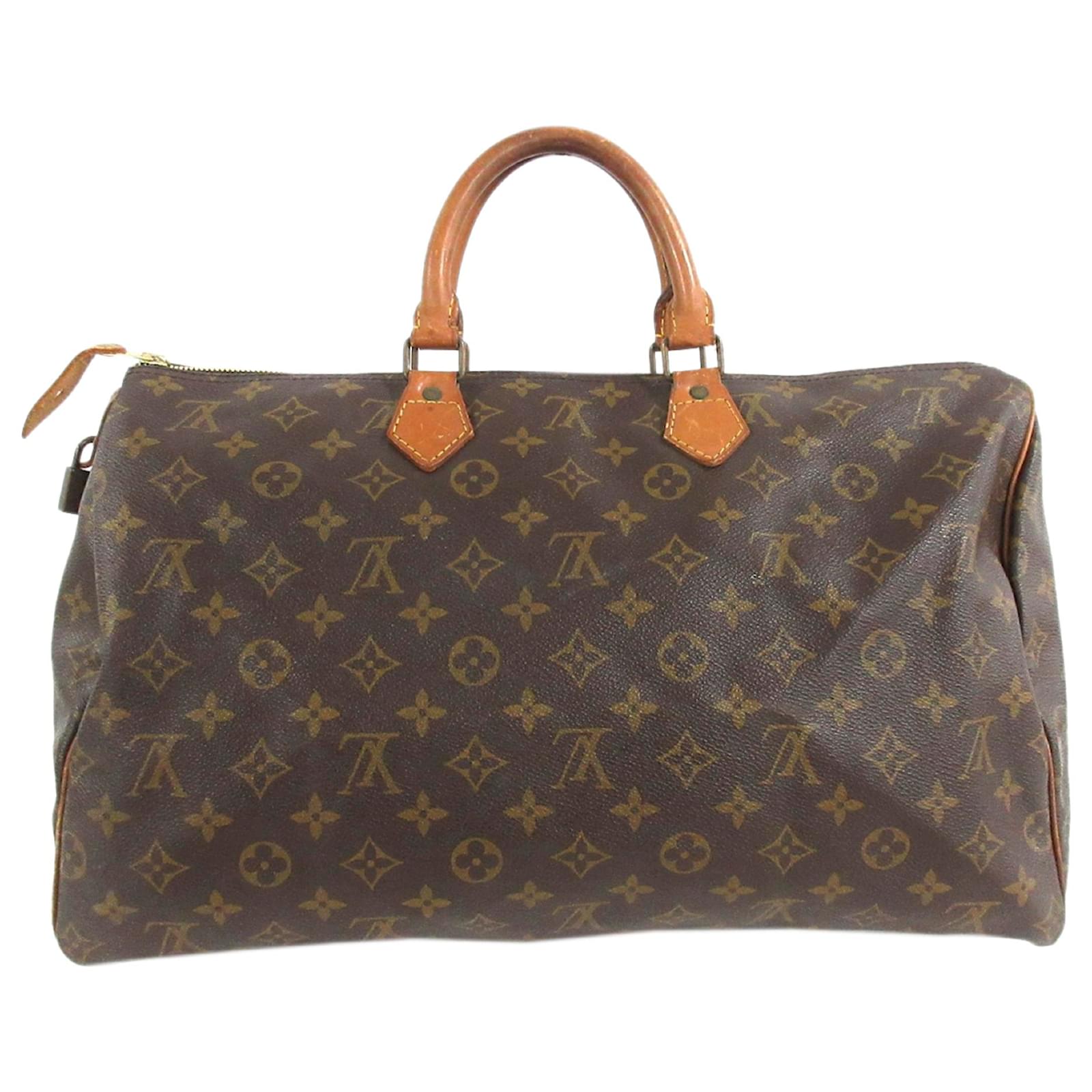 Louis Vuitton Brown Monogram Speedy 40 Leather Cloth ref.499277 - Joli ...