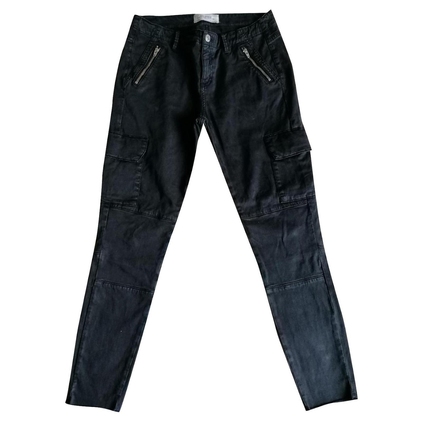 Zara Cargo Black Cotton ref.499614 - Joli Closet